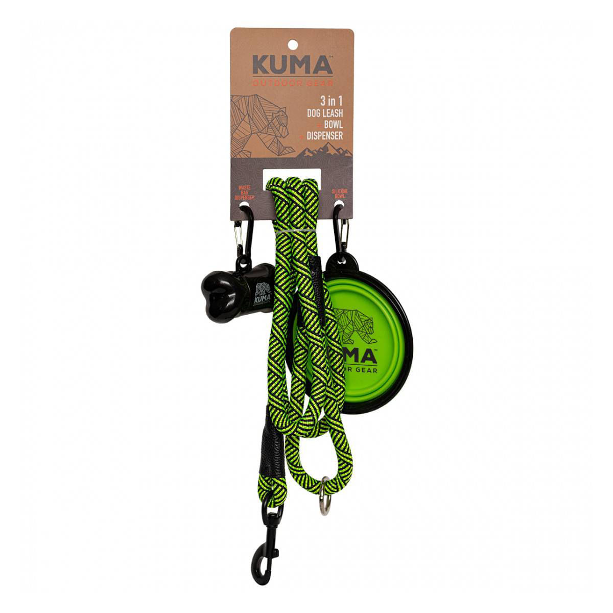 Kuma-3-in-1-Dog-Leash-Lime---Black