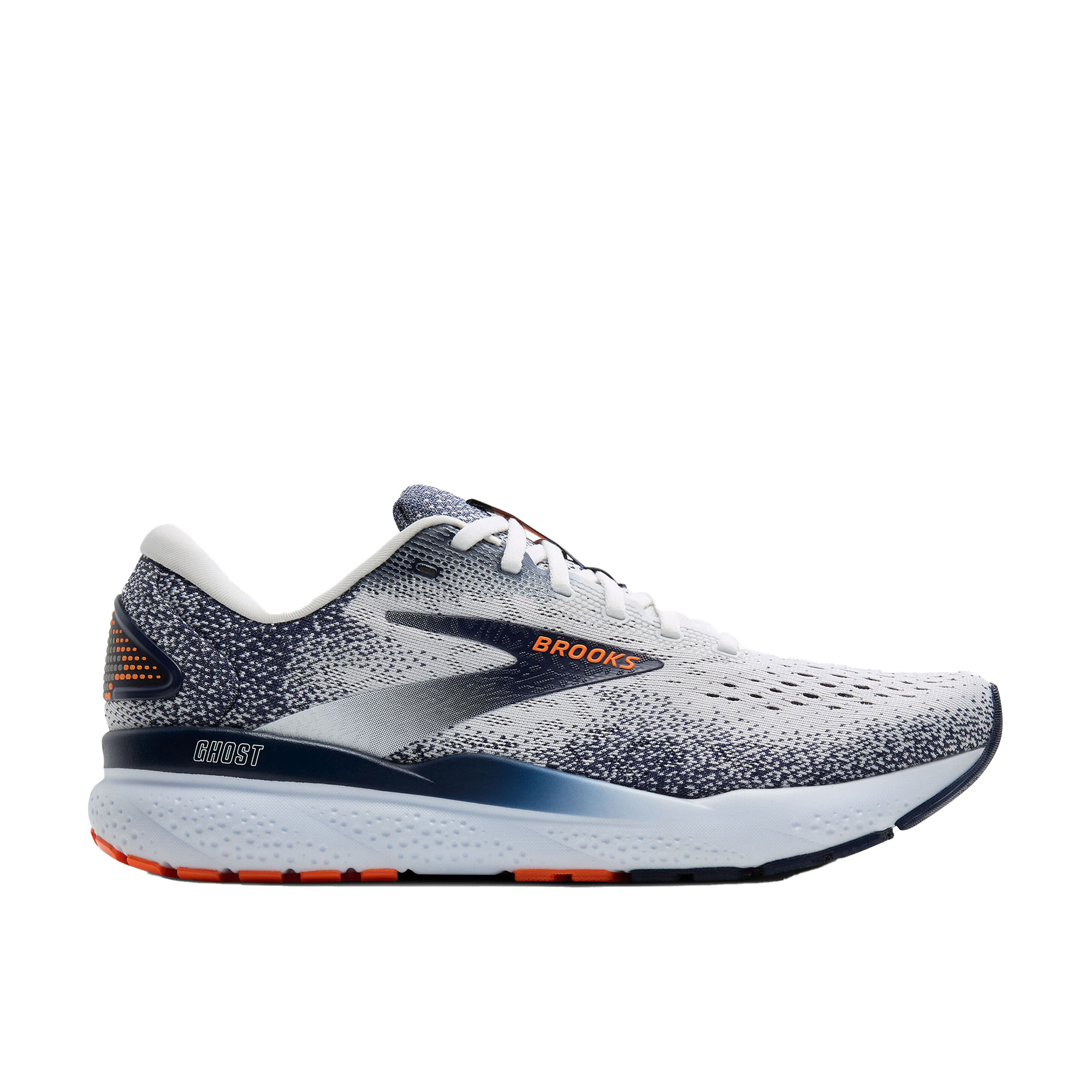 Brooks-Ghost-16-Running-Shoe---Men-s-White---Peacoat---Orange