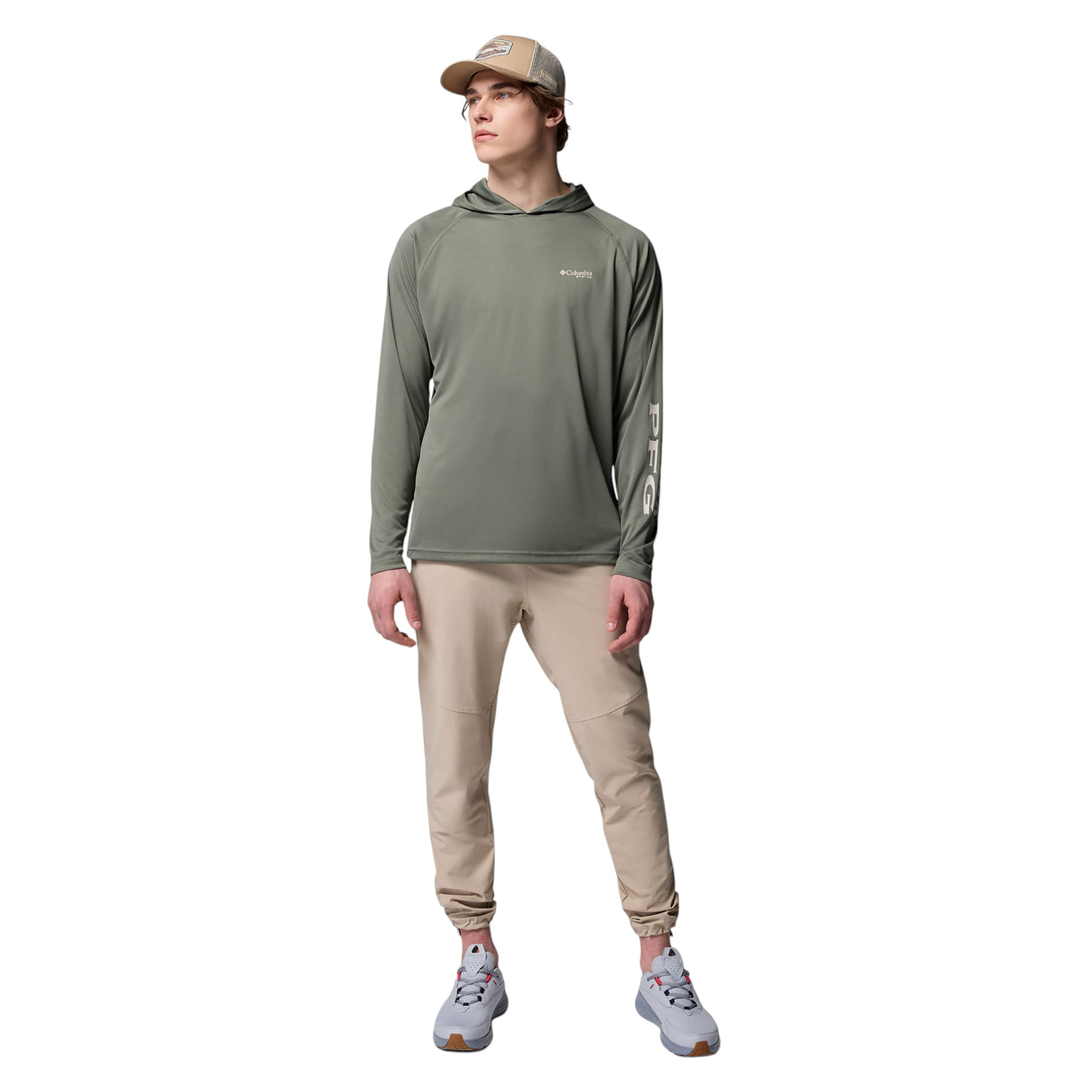 Columbia-PFG-Terminal-Tackle-Hoodie---Men-s-Cypress---Dark-Stone-Logo