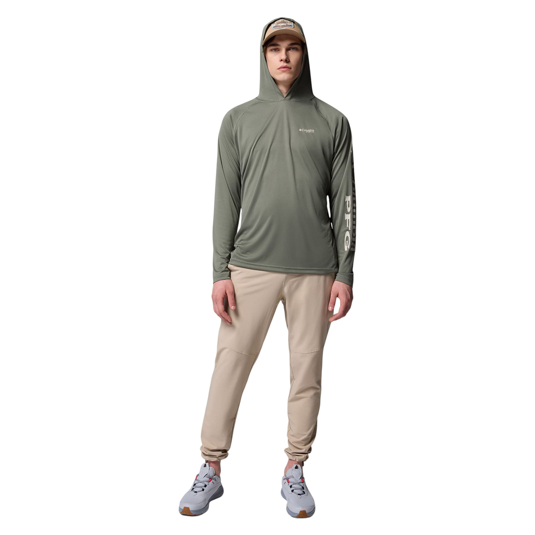 Columbia-PFG-Terminal-Tackle-Hoodie---Men-s-Cypress---Dark-Stone-Logo