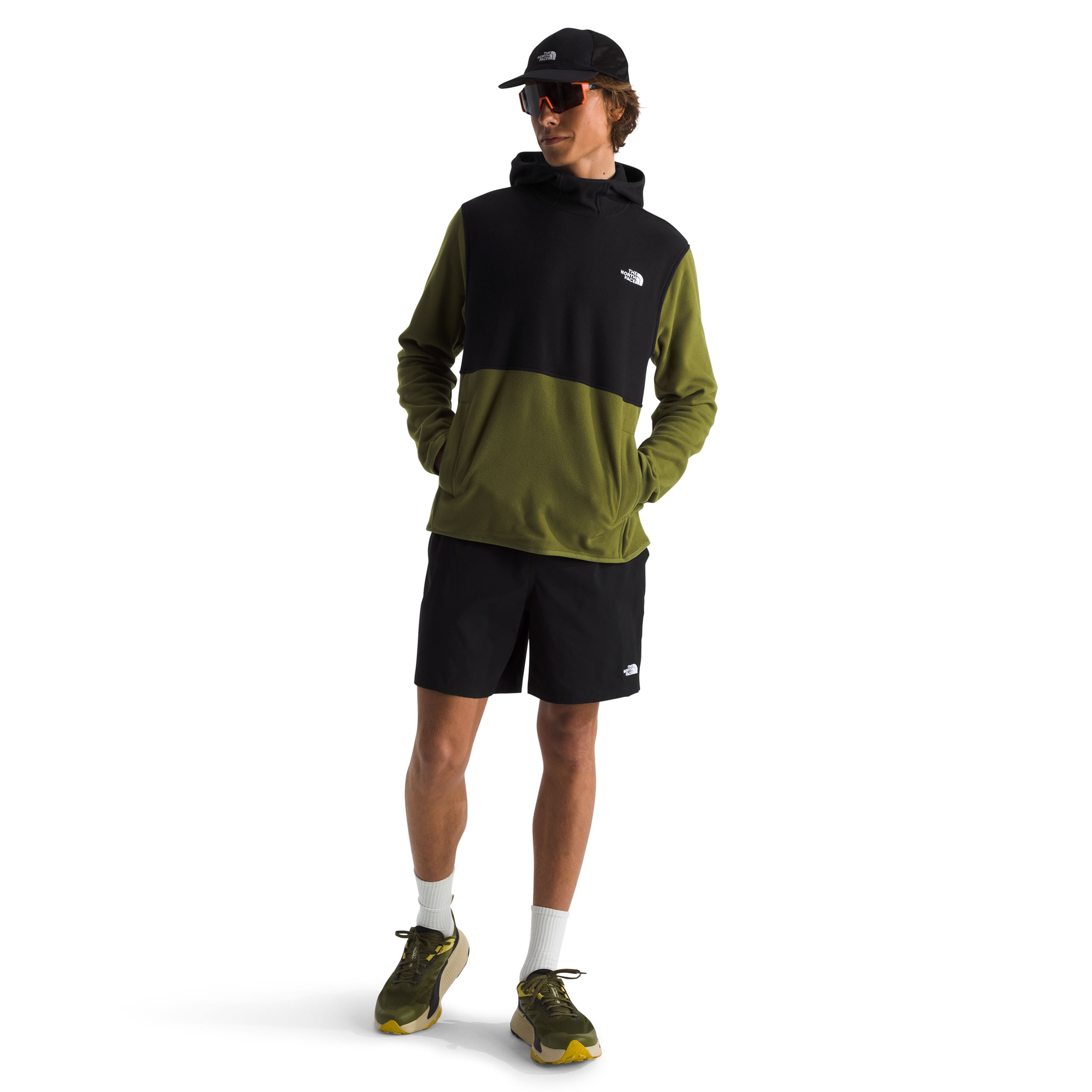 The-North-Face-Glacier-Fleece-Pullover---Men-s-Forest-Olive---TNF-Black