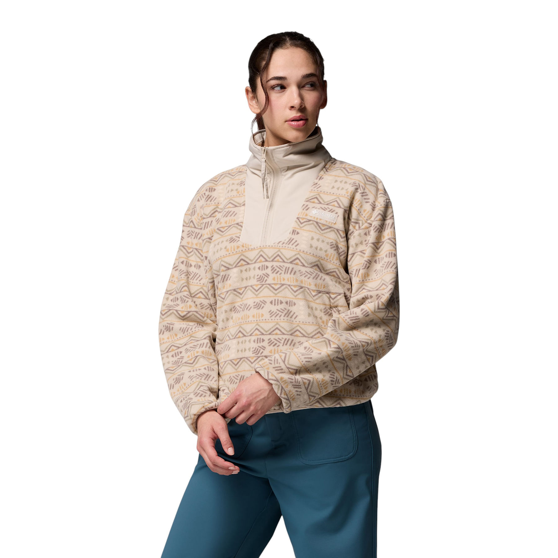 Columbia-Sequoia-Grove-Printed-Half-Zip---Women-s-Dark-Stone-Horizons
