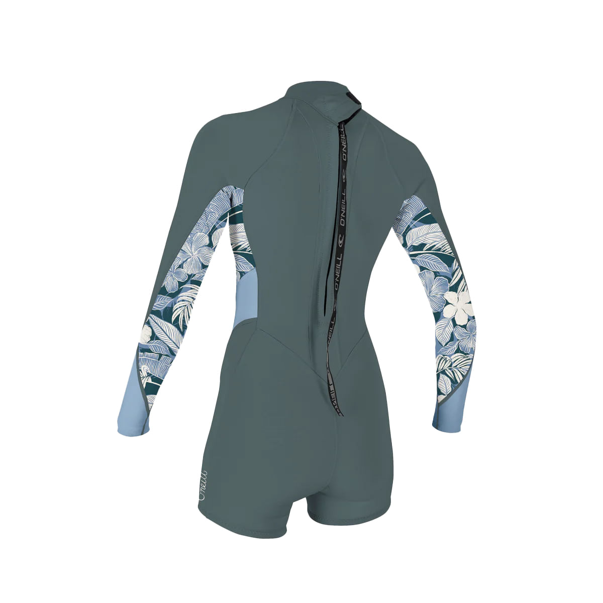 O-neill-Bahia-2mm-Back-Zip-Long-Sleeve-Spring-Wetsuit---Women-s-Shade---Palmento-Tropical---Faded-Denim