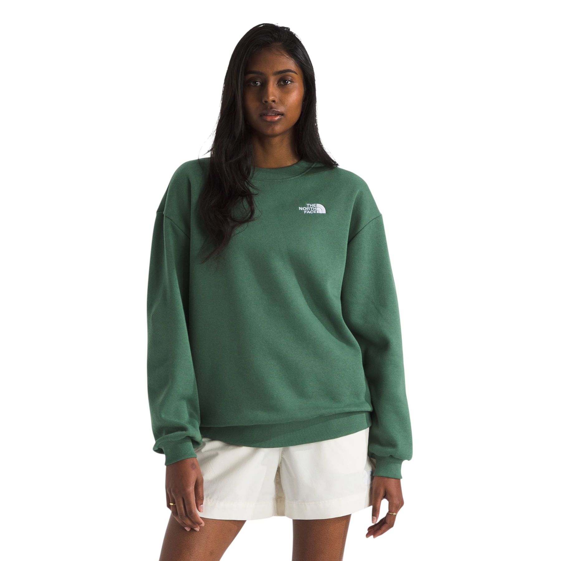 The-North-Face-Evolution-Oversized-Crew-Sweatshirt---Women-s-Duck-Green