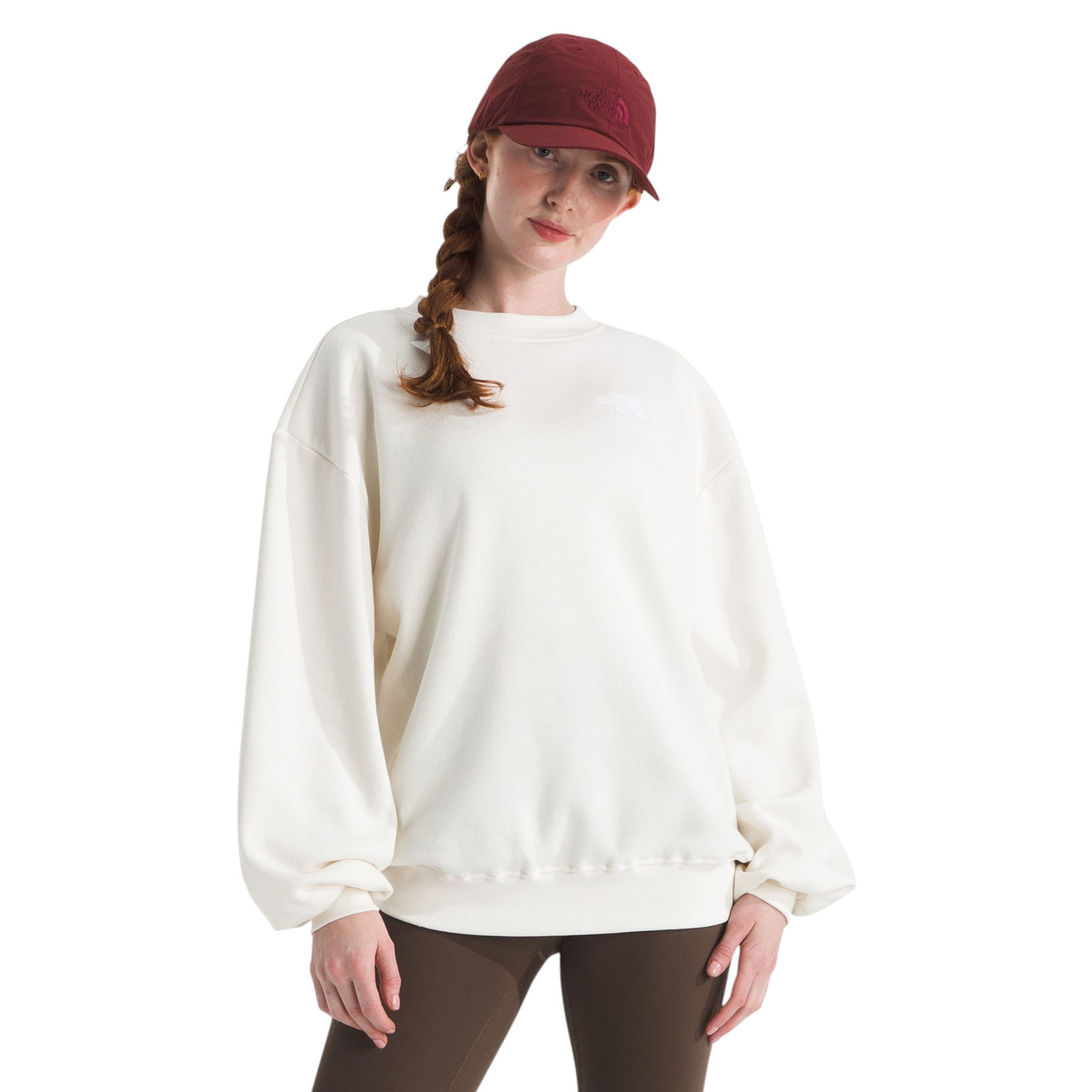 The-North-Face-Evolution-Oversized-Crew-Sweatshirt---Women-s-White-Dune