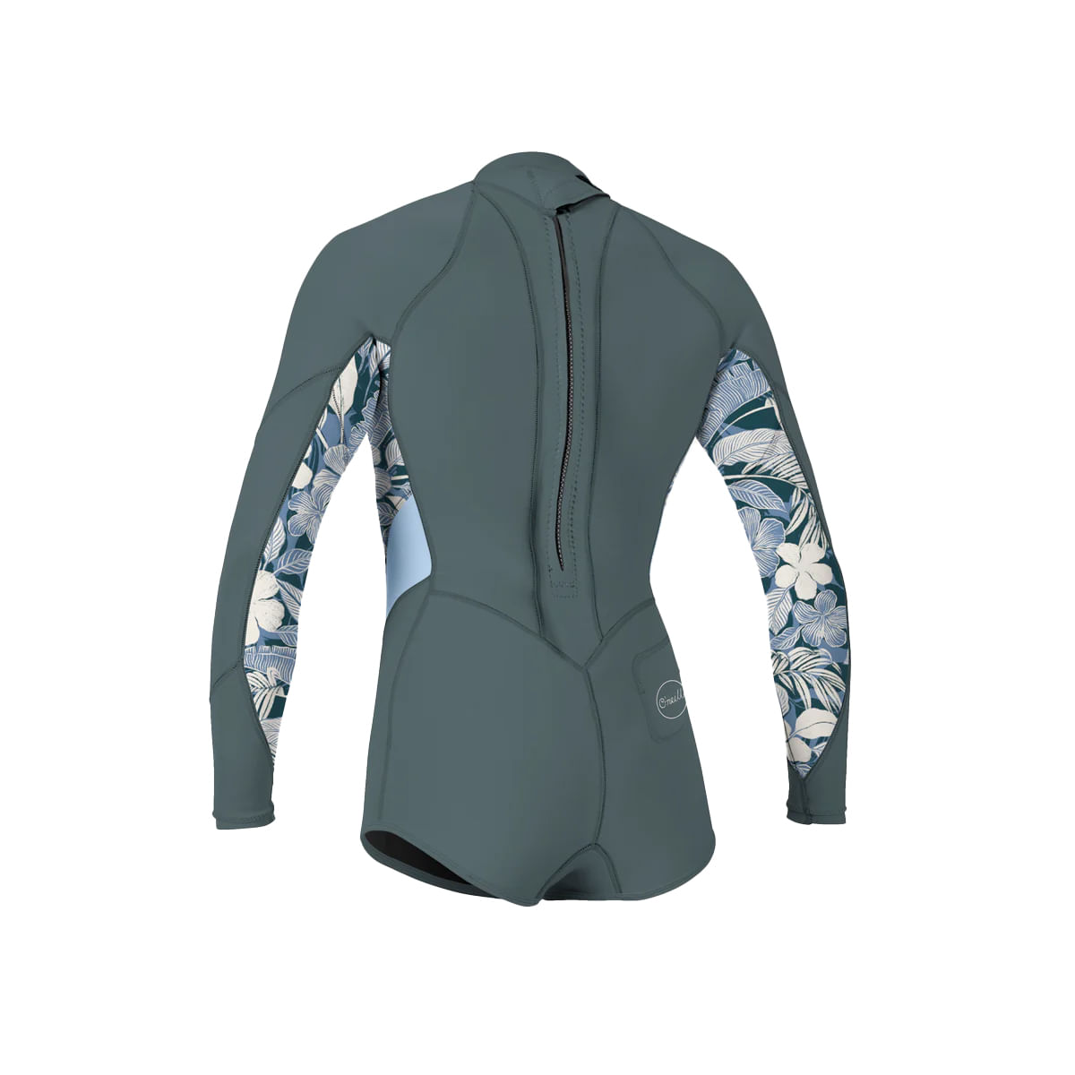 O-Neill-Bahia-2mm-Back-Zip-Long-Sleeve-Spring-Wetsuit---Girls-Shade---Palmento-Tropical---Faded-Denim