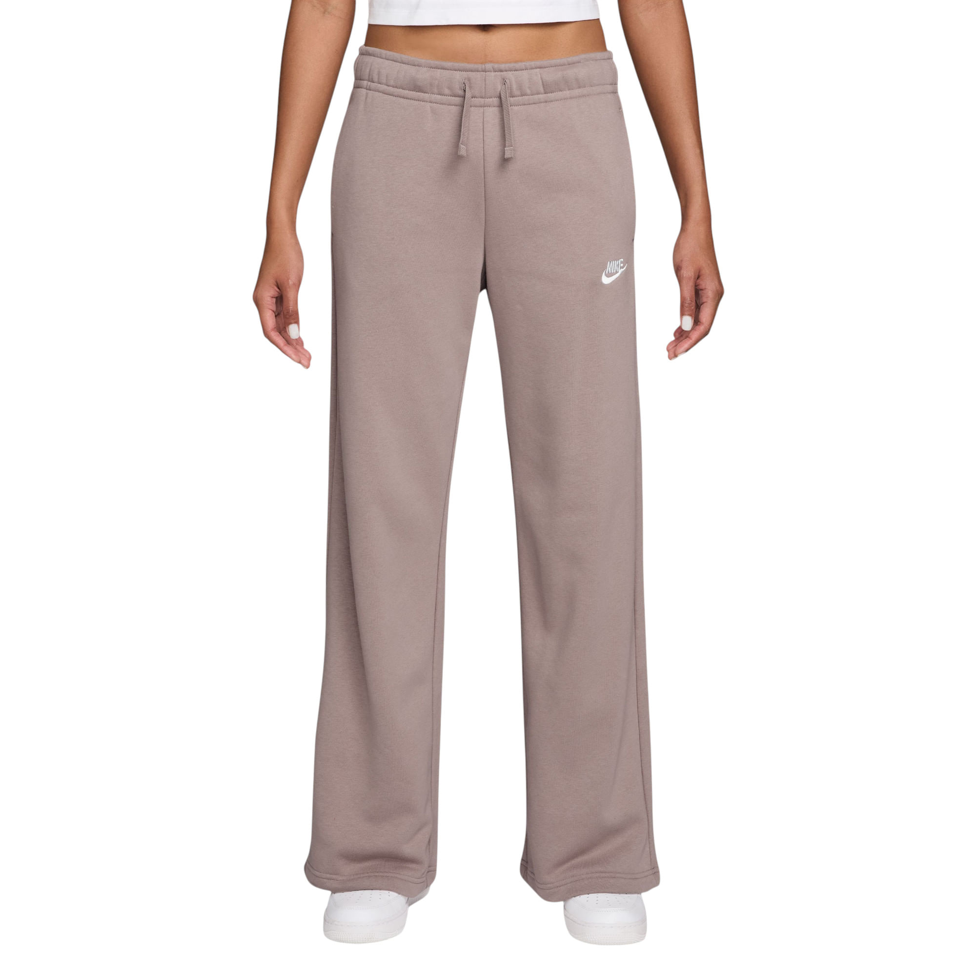 NIKE-W-NSW-CLUB-FLEECE-MR-PANT-WIDE-Malt---White