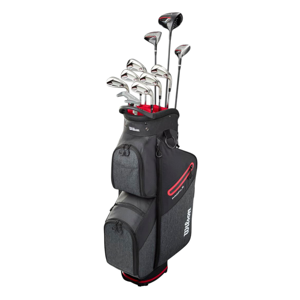 Wilson-Profile-Complete-Golf-Club-Cart-Bag-Set---Senior-Black---Red
