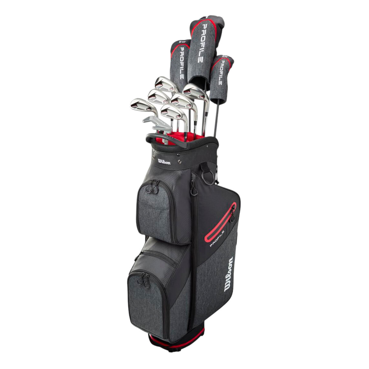 Wilson-Profile-Complete-Golf-Club-Cart-Bag-Set---Senior-Black---Red