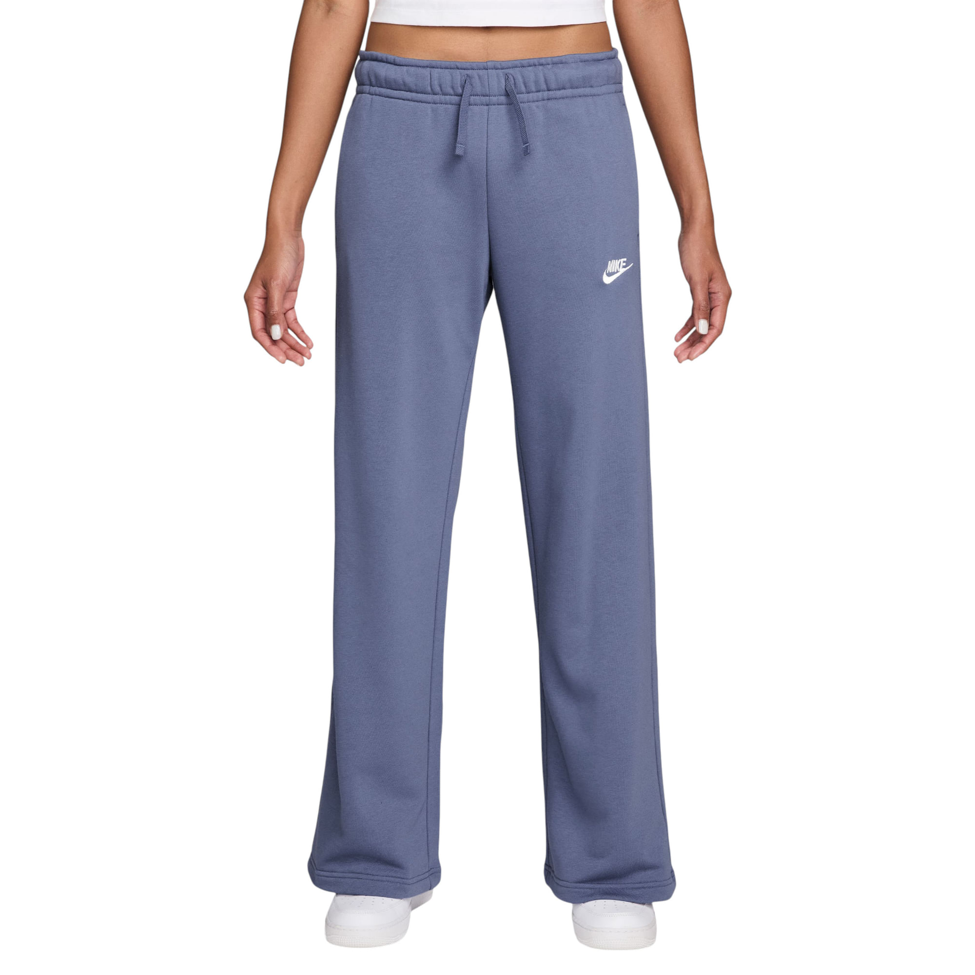 NIKE-W-NSW-CLUB-FLEECE-MR-PANT-WIDE-World-Indigo---White