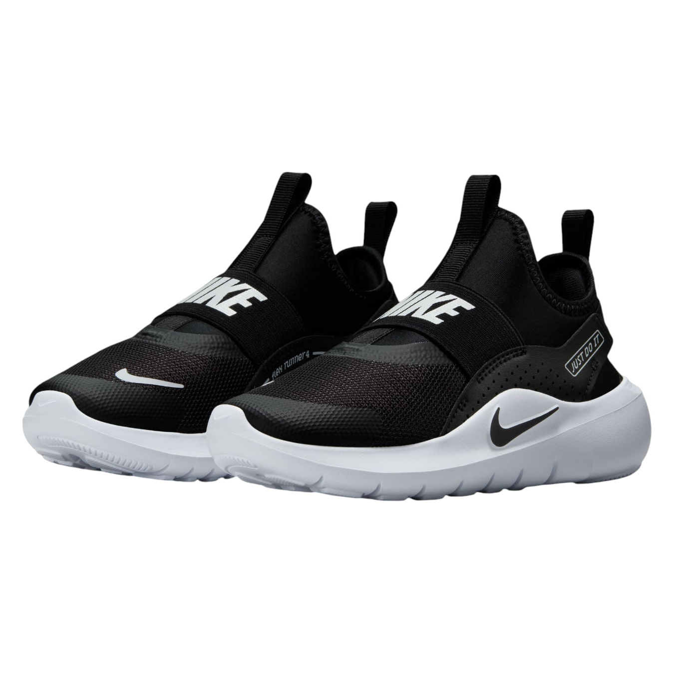 NIKE-YTH-SHOE-FLEX-RUNNER-4-PS-Black---Black---White