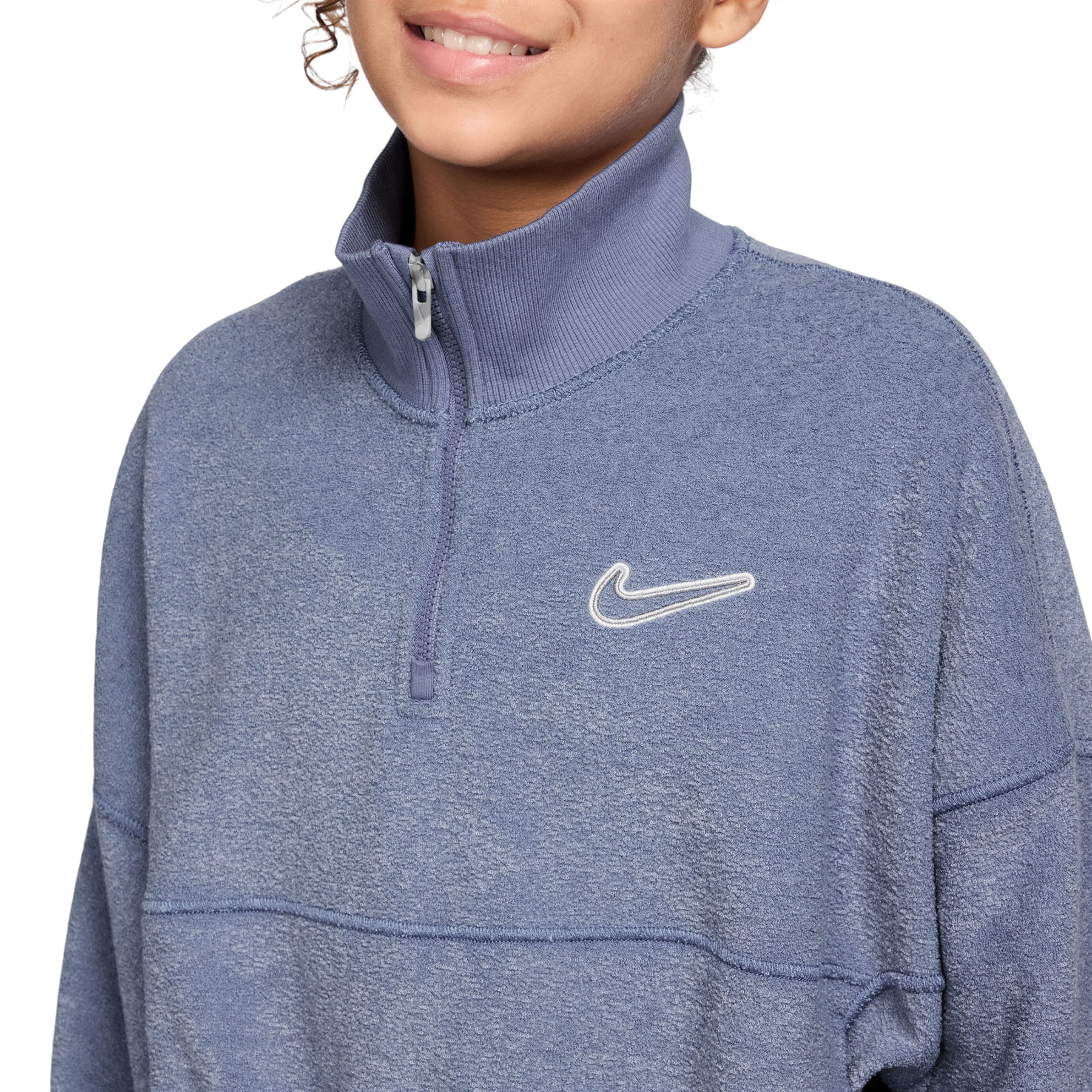 nike half zip fleece grey