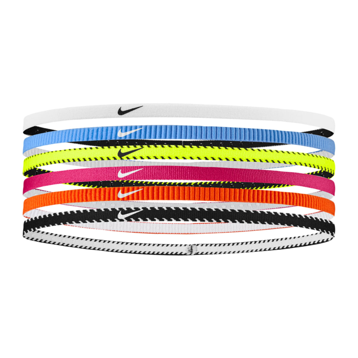 Nike-Flex-Classic-Slim-Headbands--6-Pack--Volt---Vivid-Pink---White