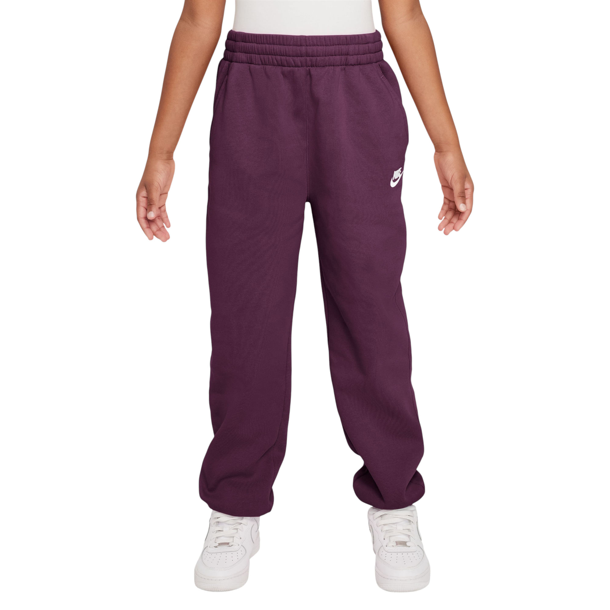 Nike-Sportswear-Club-Fleece-Loose-Pant---Youth-Bordeaux---Bordeaux---White