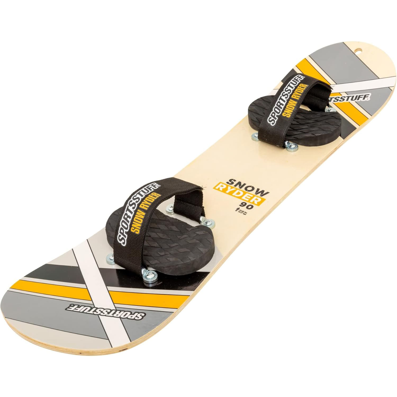 Sportsstuff-Snow-Ryder-Hardwood-Snowboard-W--Velcro-Bindings-Yellow