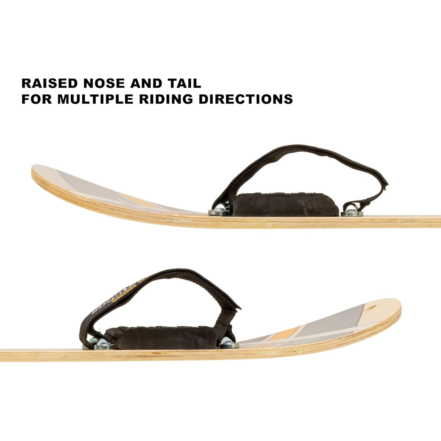 Sportsstuff-Snow-Ryder-Hardwood-Snowboard-W--Velcro-Bindings-Yellow