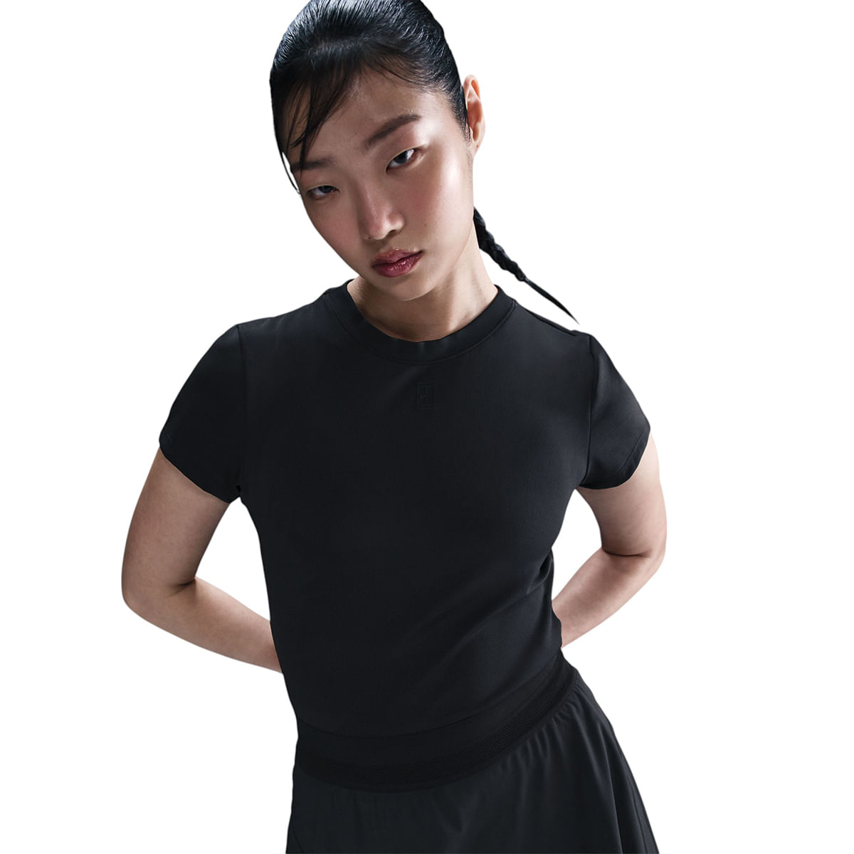 slim fit dress slacks Nike Dri-Fit Advantage Tennis Dress - White/Black main image 1
