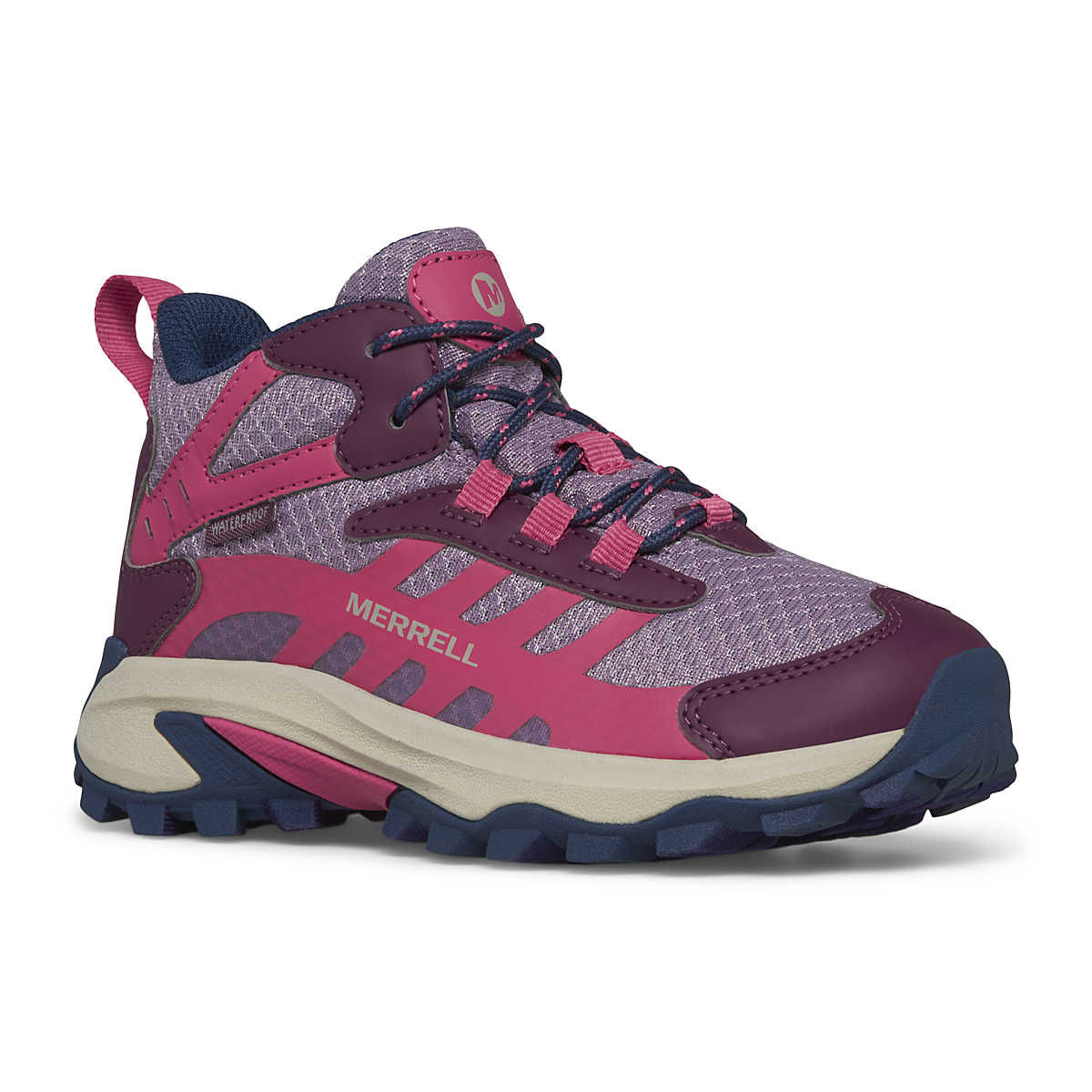 Merrell-Moab-Speed2-Mid-Waterproof-Hiking-Boot---Youth-Berry---Navy