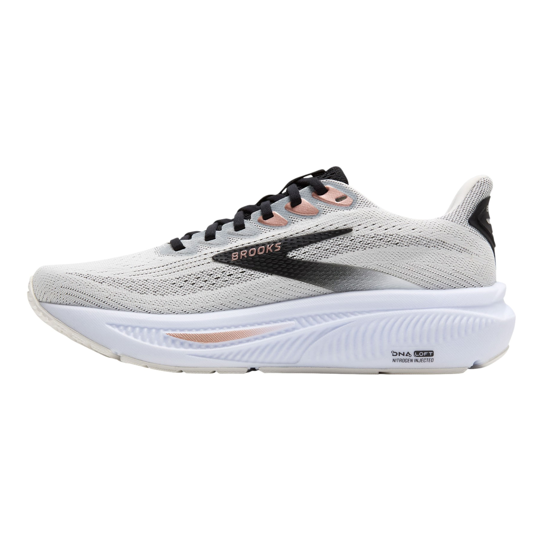 Brooks-Ghost-17-Shoe---Women-s-White---Black---Rose-Gold