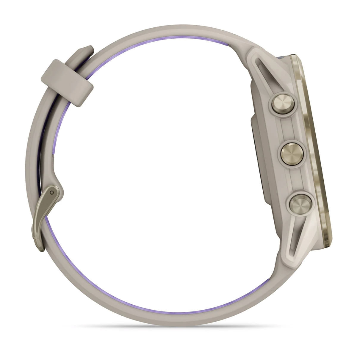 Garmin-Forerunner-970-Watch-Soft-Gold-Titanium-French-Gray-Case-French-Gray-Translucent-Indigo-Band