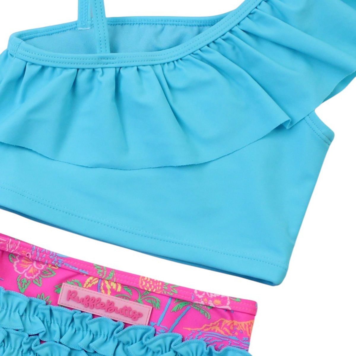 RuffleButts---RuggedButts-One-Shoulder-Ruffle-Tankini---Girls--Neon-Island-Time