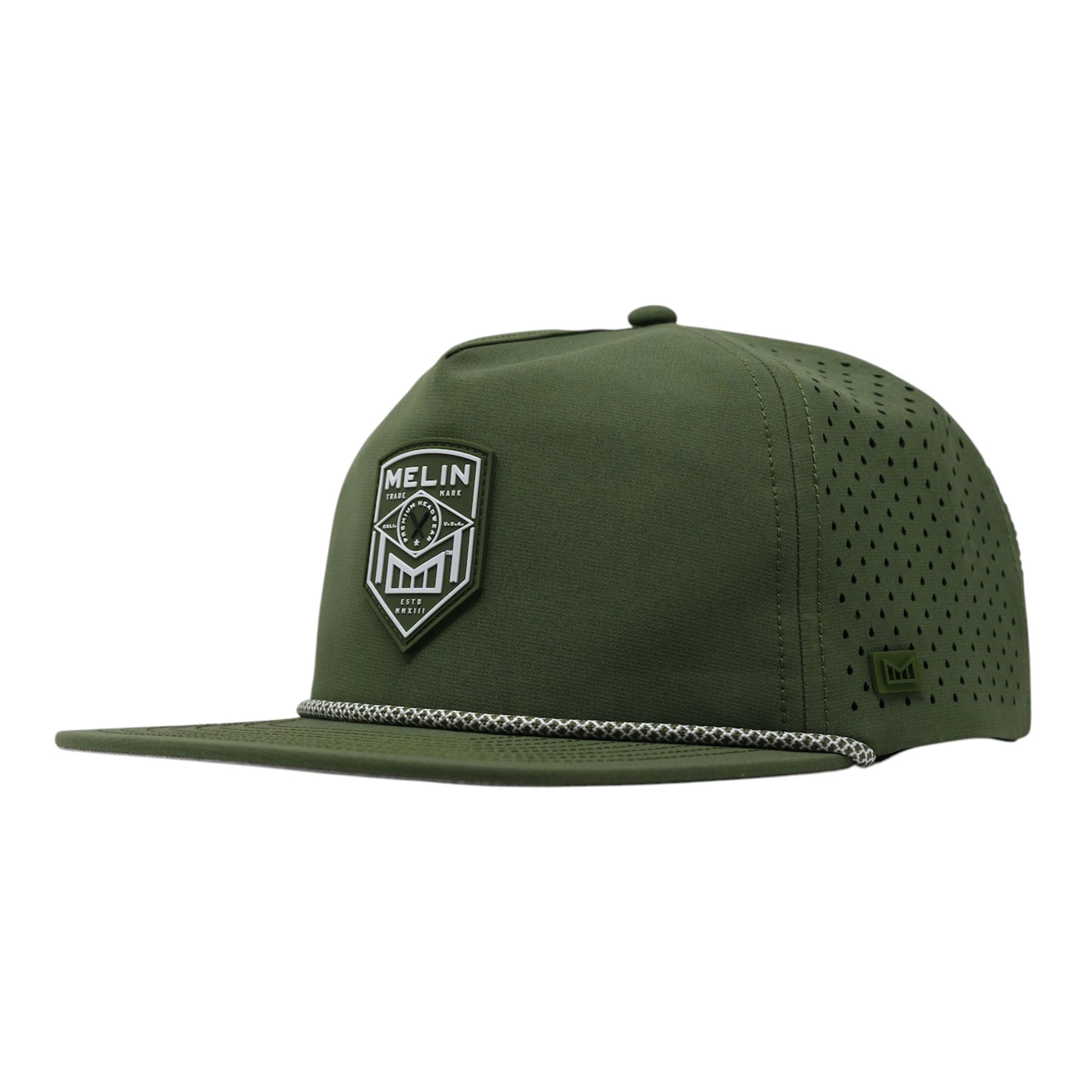 Melin-Coronado-Shield-Hydro-Performance-Snapback-Hat-Olive