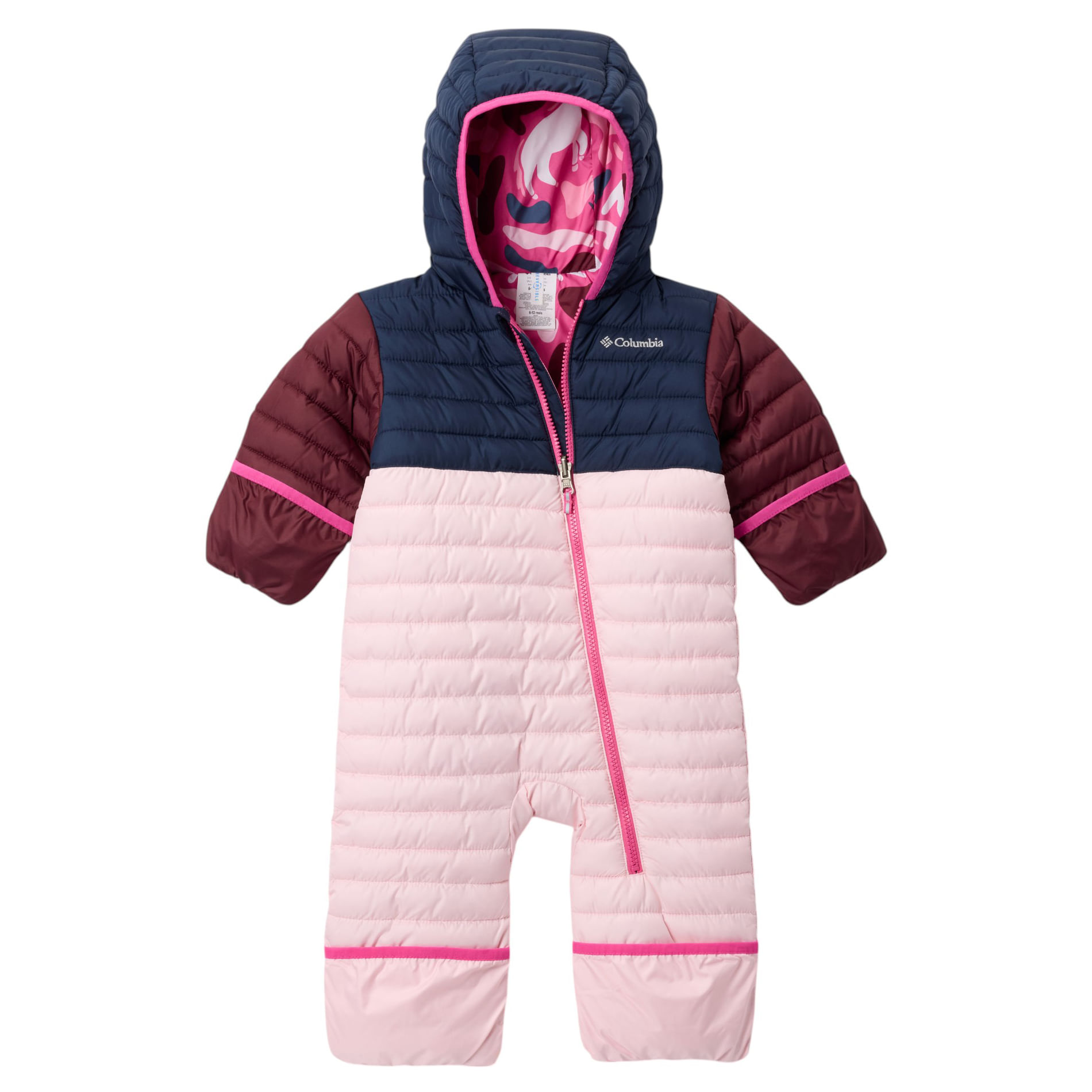 Columbia-Powder-Lite-II-Reversible-Bunting---Infant-Satin-Pink---Collegiate-Navy---Rich-Wine