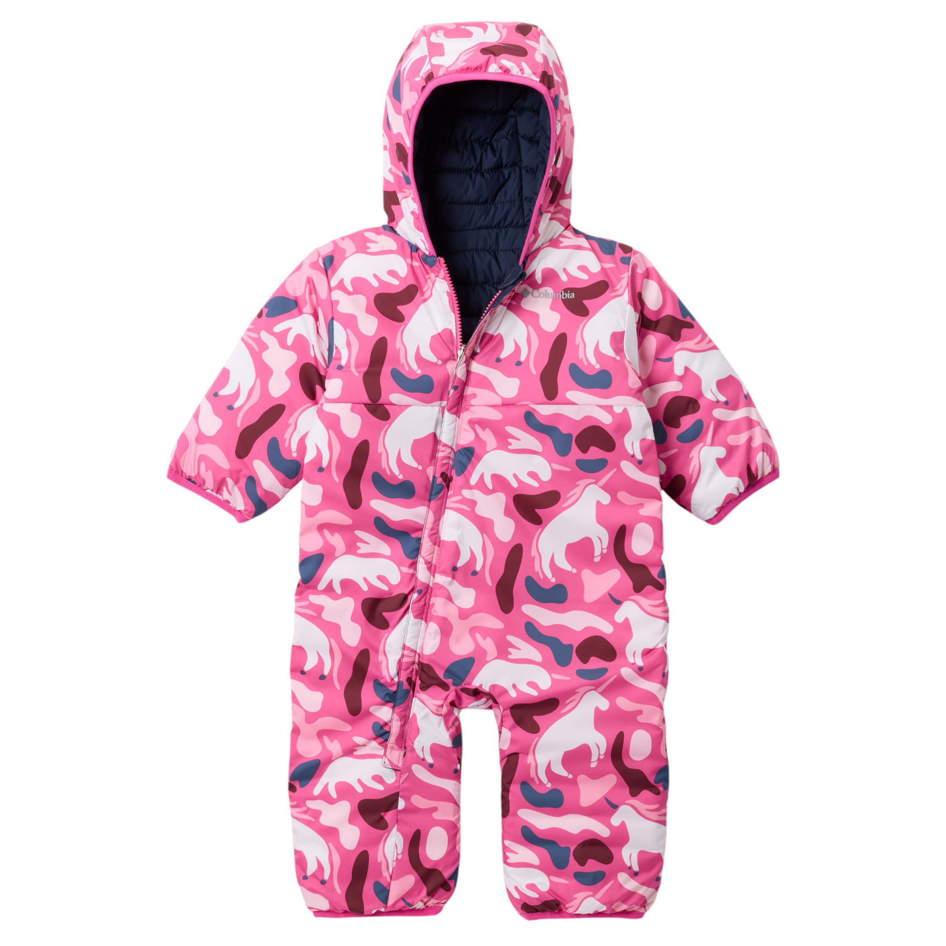 Columbia-Powder-Lite-II-Reversible-Bunting---Infant-Satin-Pink---Collegiate-Navy---Rich-Wine