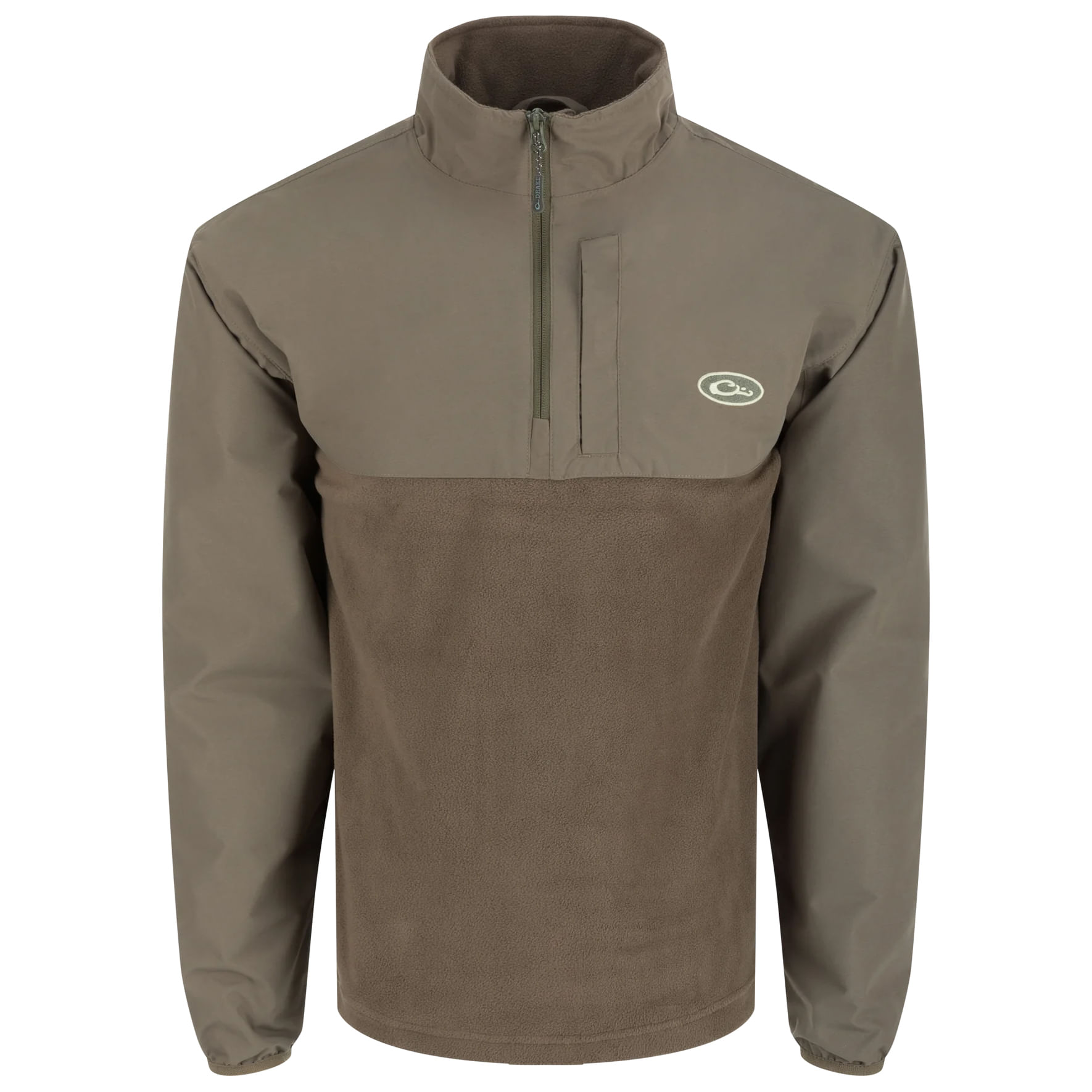 Drake-Waterfowl-MST-Quarter-Zip-Refuge-Eqwader-Jacket---Men-s-Brown