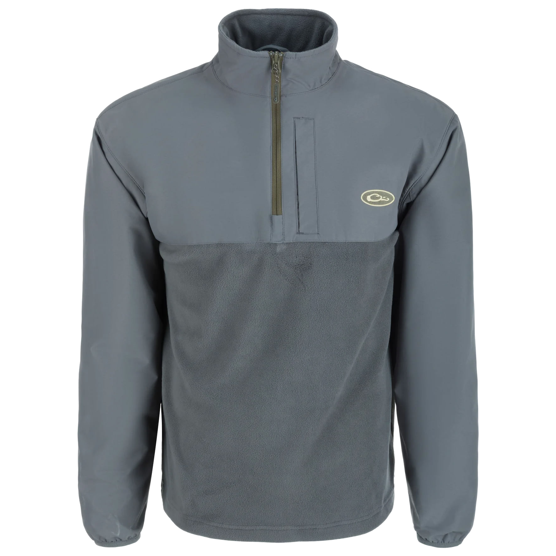 Drake-Waterfowl-MST-Quarter-Zip-Refuge-Eqwader-Jacket---Men-s-Grey
