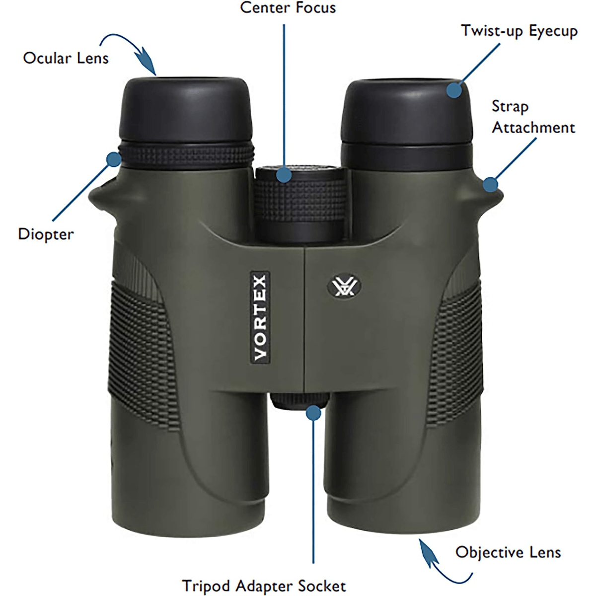Vortex Optics Diamondback 10x50mm Binocular - Green 10 x 50 mm – image 5 of 5