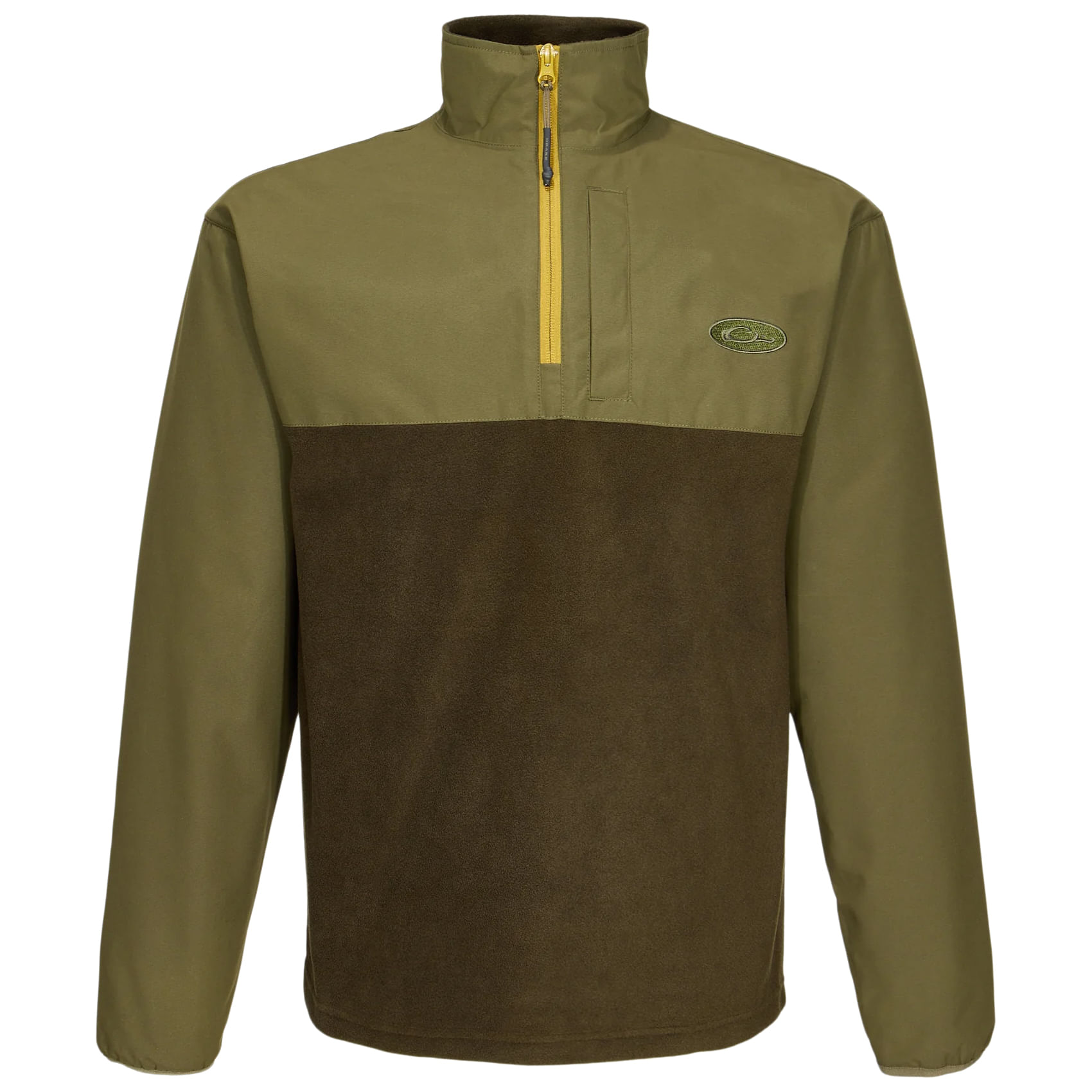 Drake-Waterfowl-MST-Quarter-Zip-Refuge-Eqwader-Jacket---Men-s-Green-Timber