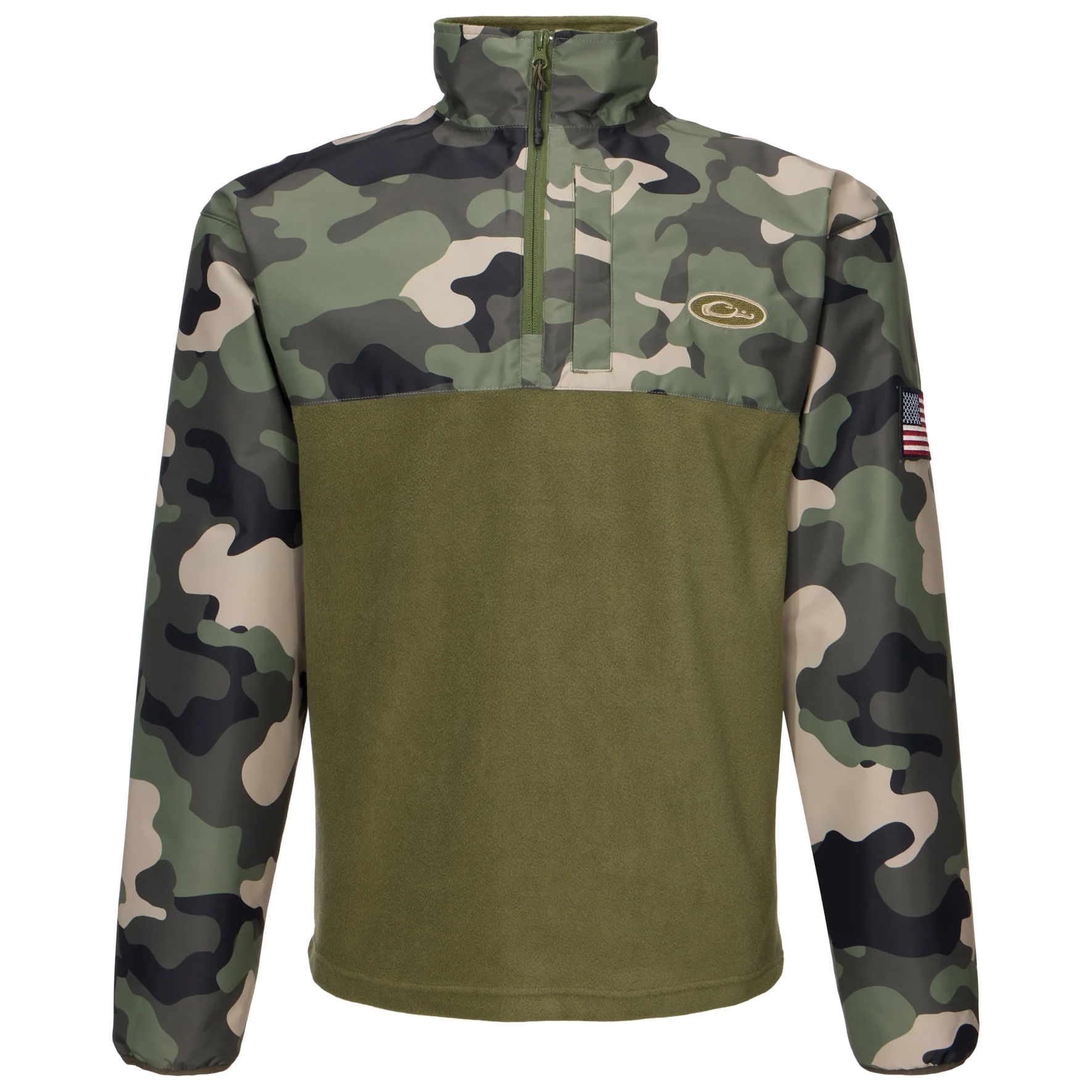Drake-Waterfowl-MST-Quarter-Zip-Refuge-Eqwader-Jacket---Men-s-Woodland-Camo