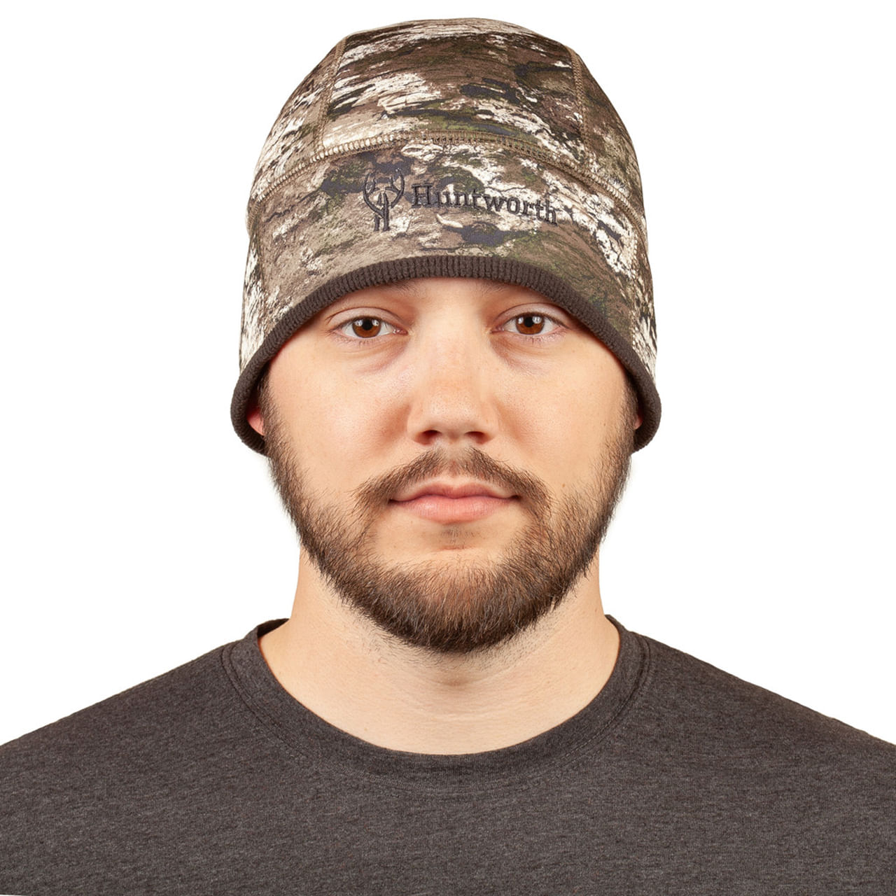 Huntworth-Bard-Midweight-Grid-Fleece-Lined-Beanie-Tarnen