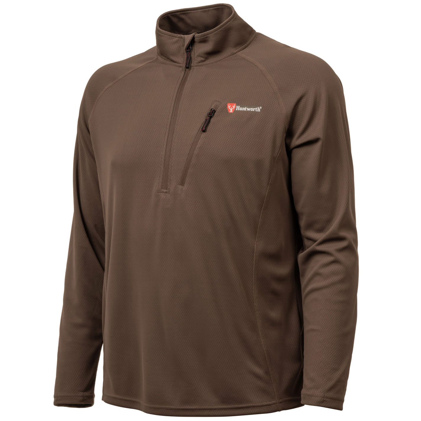 HUNTWO-Gadsden-Light-Weight-Pique-Knit-1-4-Zip-Pullover-Ash-Brown