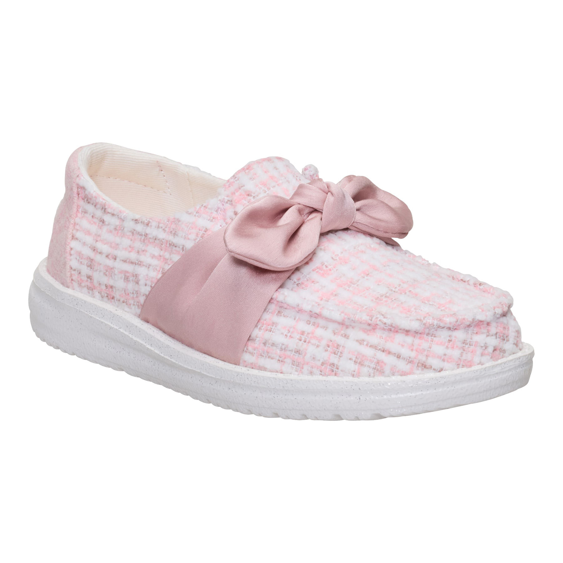 Hey-Dude-Wendy-Bow-Tweed-Shoe---Youth-Pale-Pink