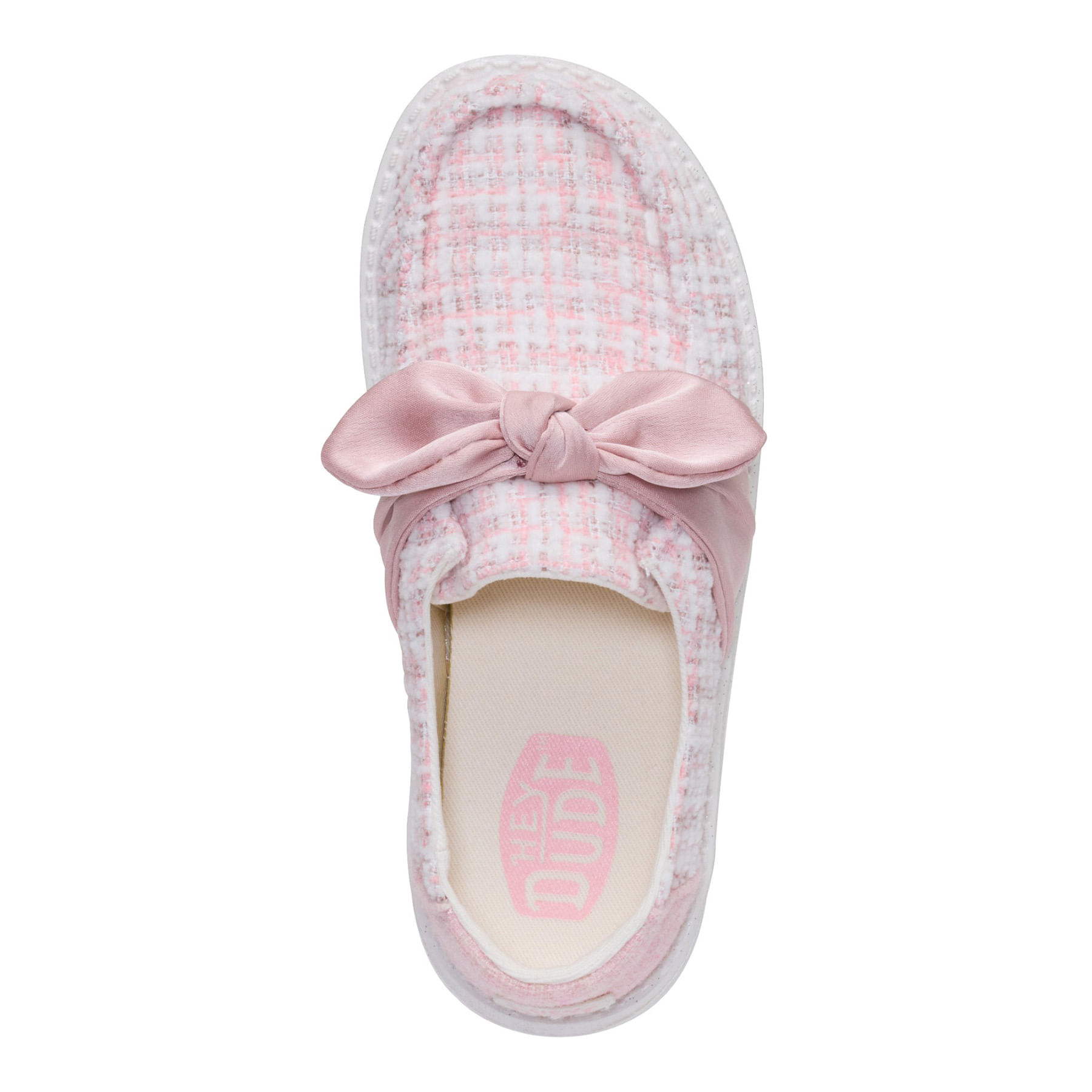 Hey-Dude-Wendy-Bow-Tweed-Shoe---Youth-Pale-Pink