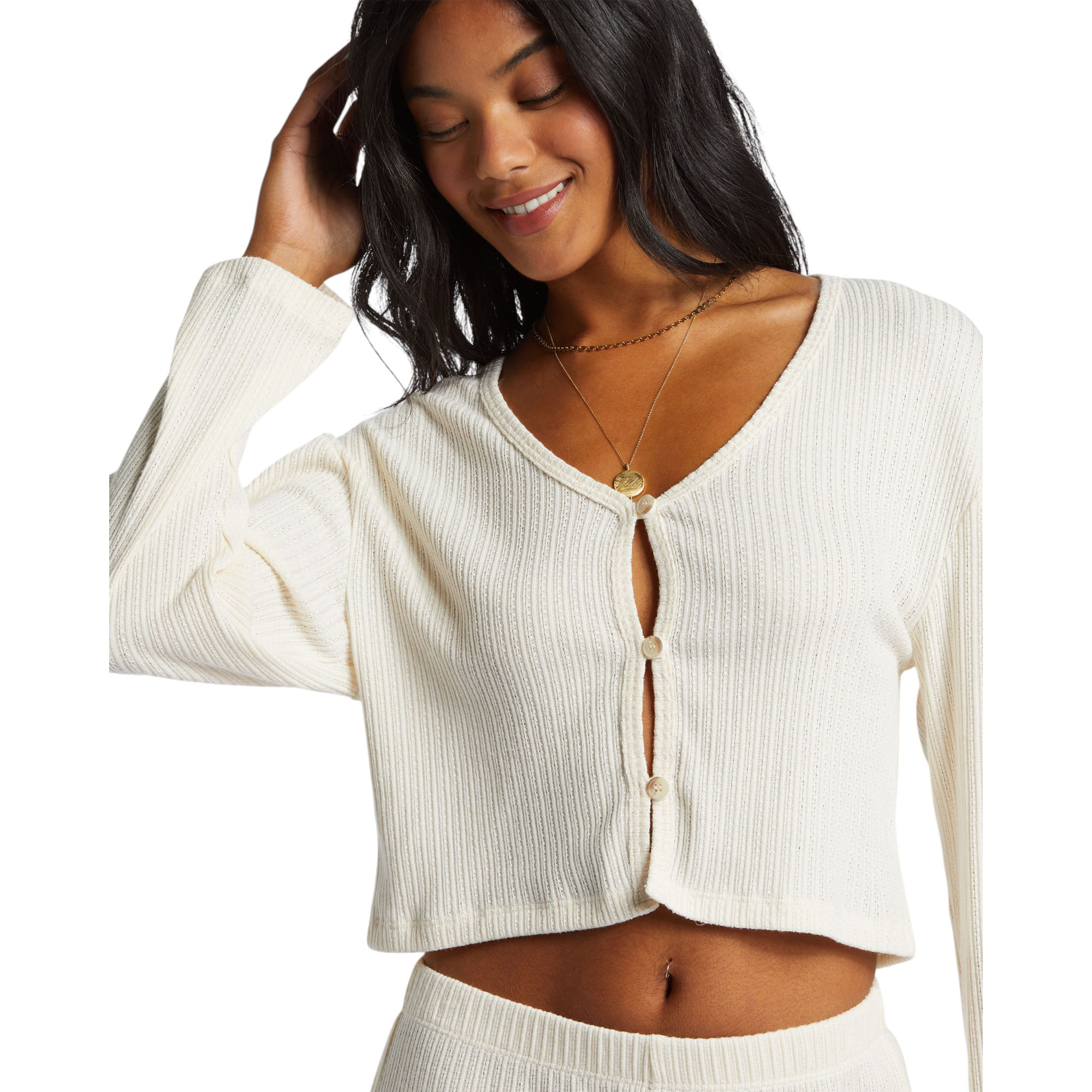 Billabong-Lana-Long-Sleeve-Shirt---Women-s-White-Cap