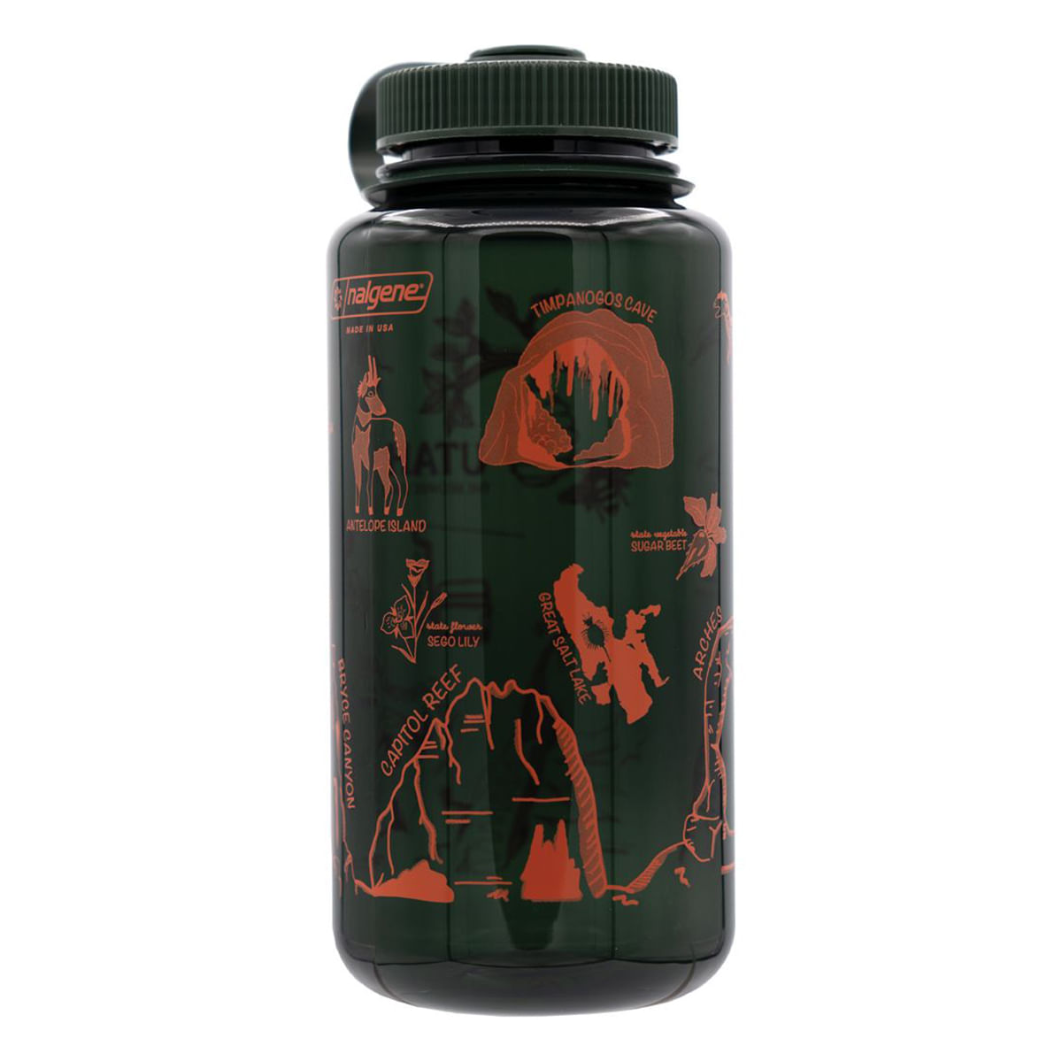 Nalgene Wide Mouth Sustain Utah State Water Bottle - Jade