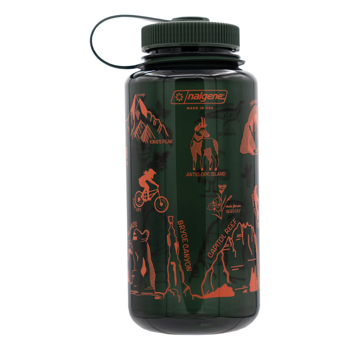 Nalgene Wide Mouth Sustain Utah State Water Bottle - Jade