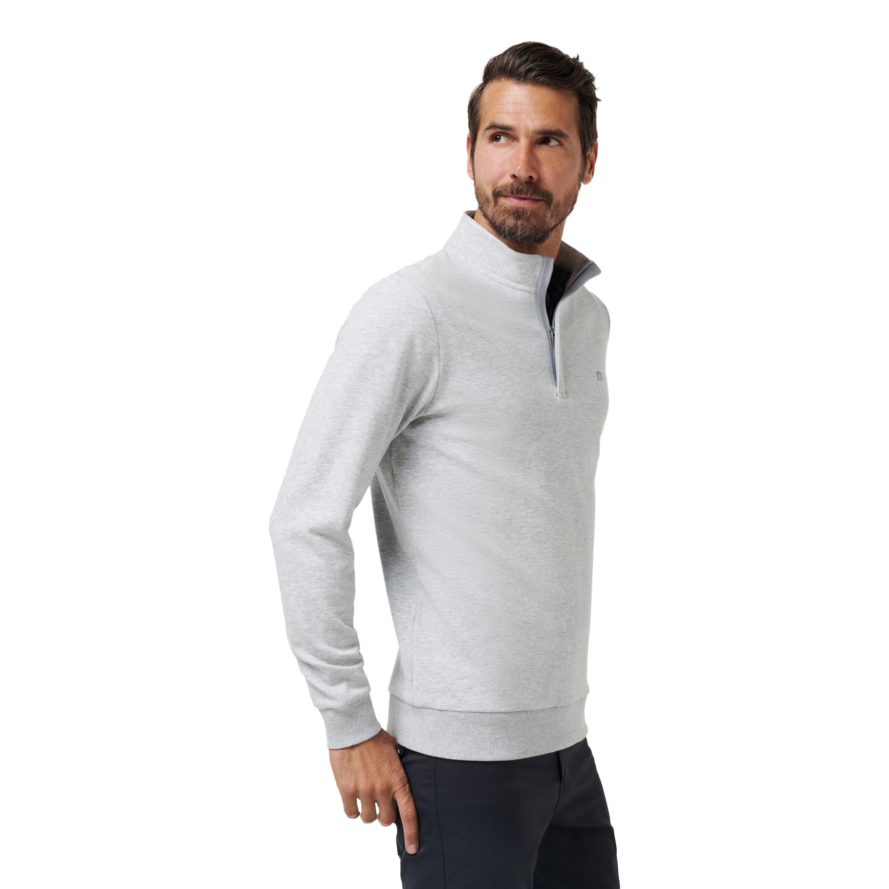 TravisMathew-Cloud-Quarter-Zip-2.0-Pullover---Men-s-Heather-Light-Grey