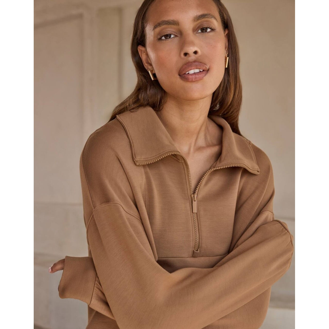 TravisMathew-Skyloft-Soft-Half-Zip---Women-s-Chestnut