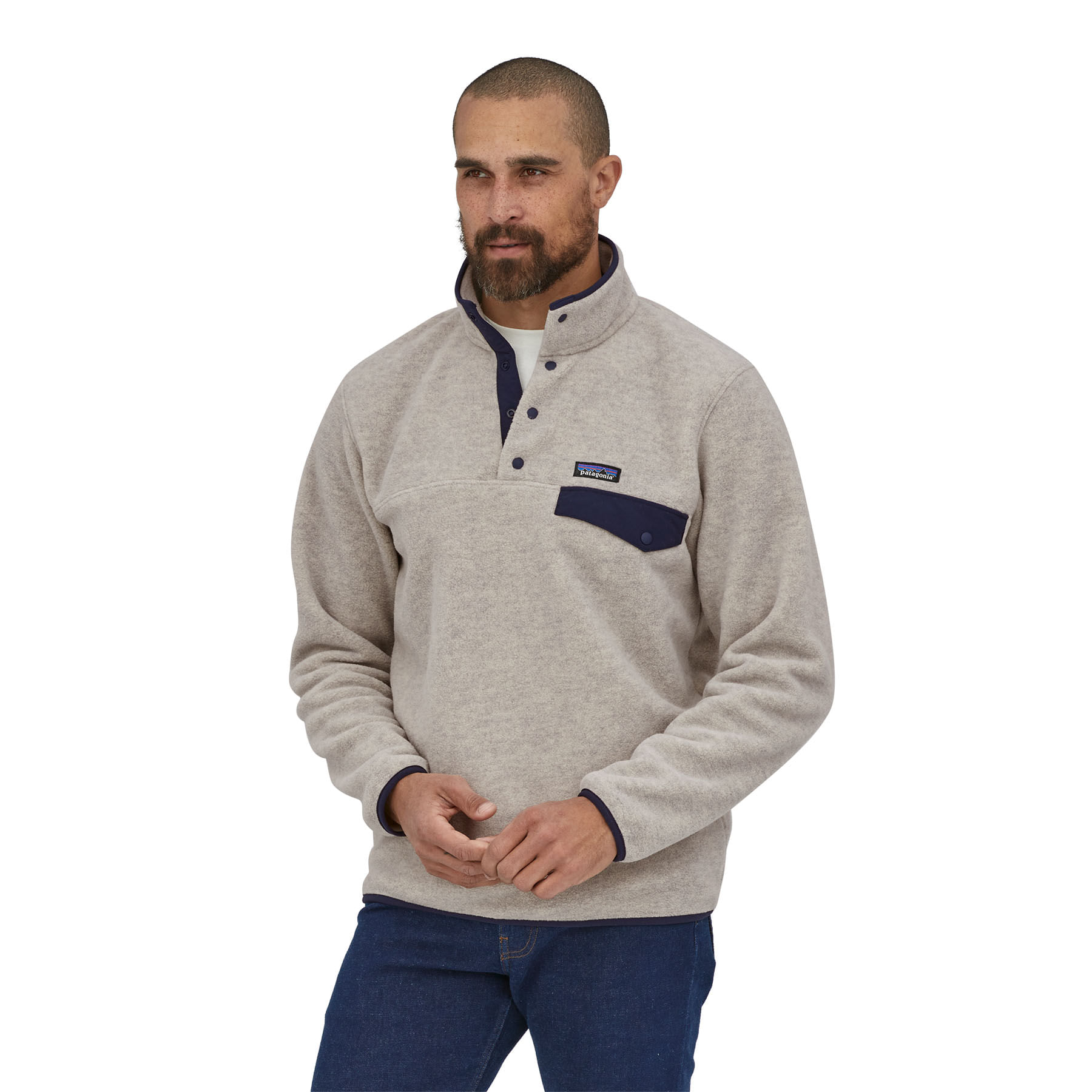 Patagonia-Lightweight-Synchilla-Snap-T-Fleece-Pullover---Men-s-Oatmeal-Heather