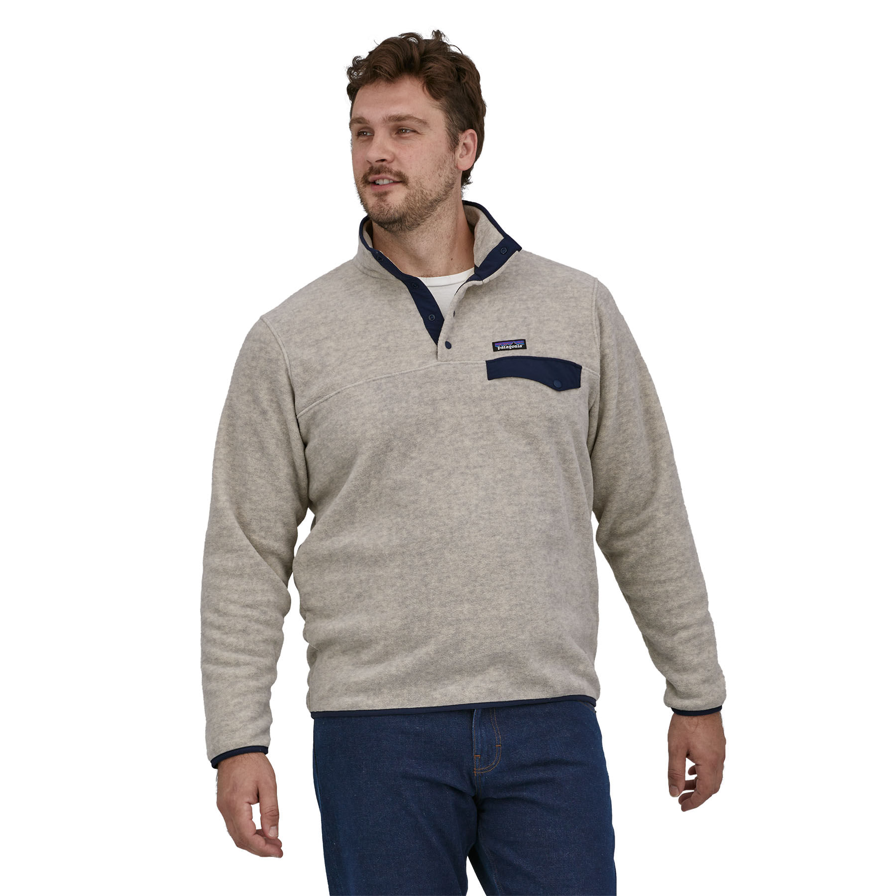 Patagonia-Lightweight-Synchilla-Snap-T-Fleece-Pullover---Men-s-Oatmeal-Heather
