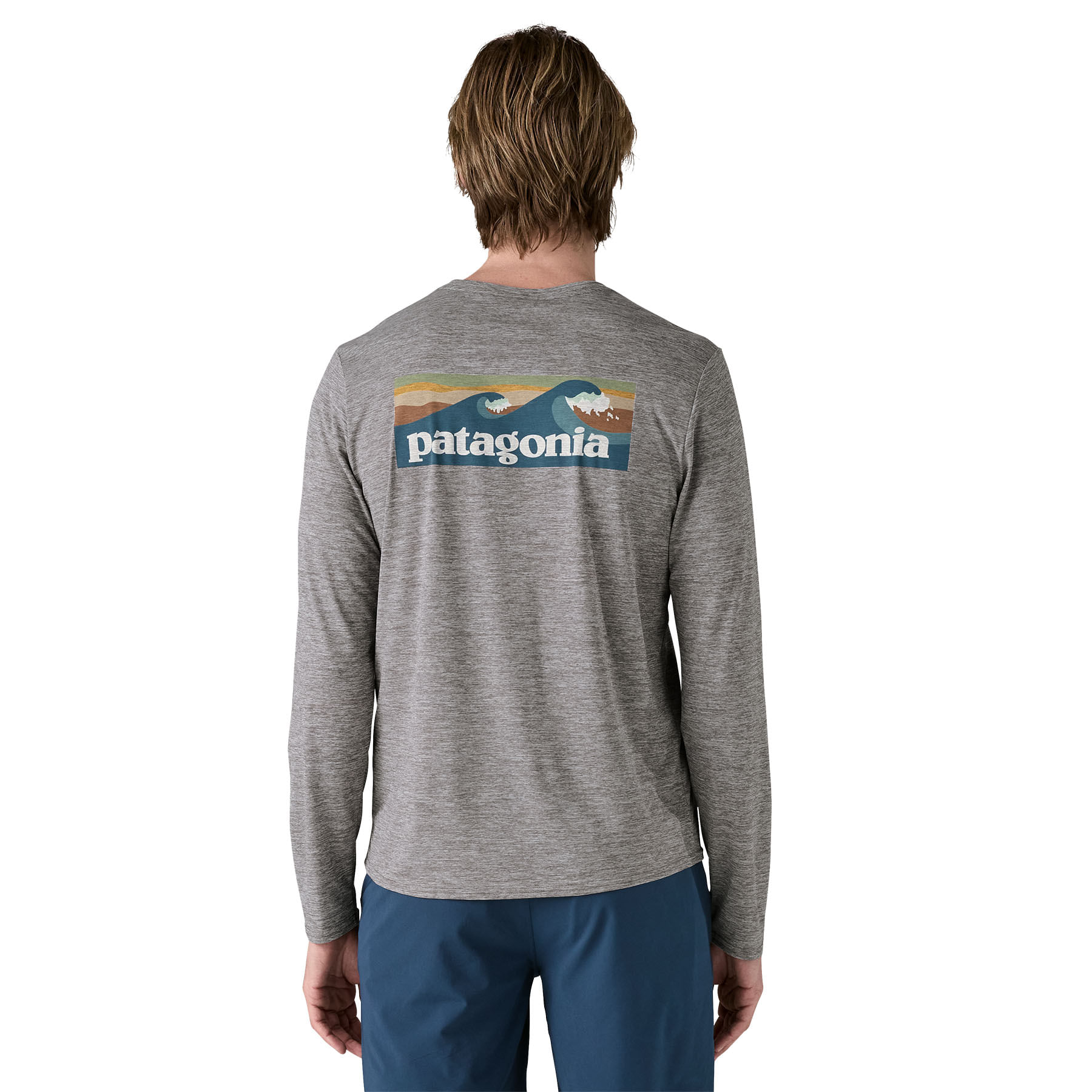Patagonia-Long-Sleeve-Capilene-Cool-Daily-Graphic-Shirt---Waters---Men-s-Boardshort-Logo-Abalone-Blue---Feather-Grey