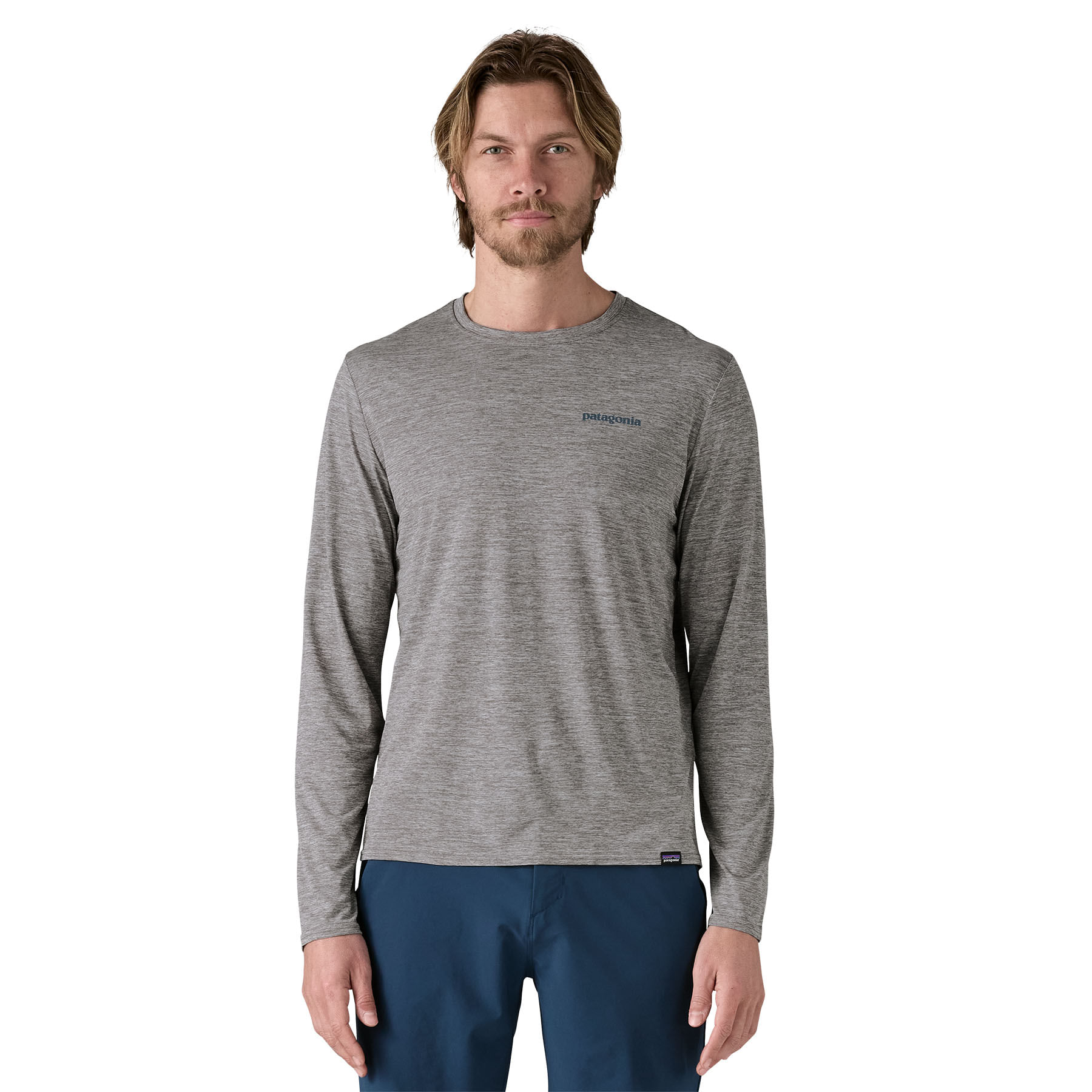 Patagonia-Long-Sleeve-Capilene-Cool-Daily-Graphic-Shirt---Waters---Men-s-Boardshort-Logo-Abalone-Blue---Feather-Grey
