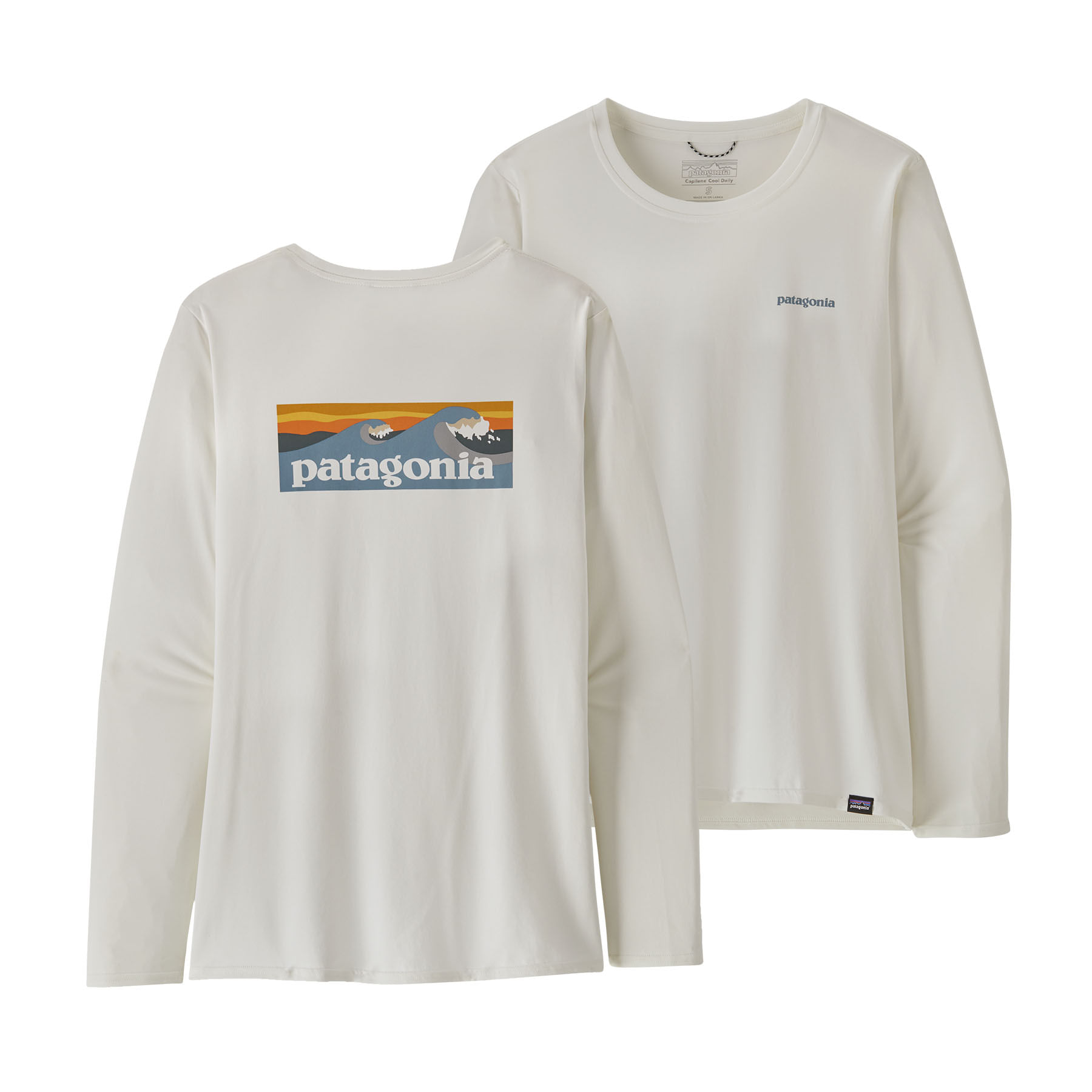 Patagonia-Long-Sleeved-Capilene-Cool-Daily-Graphic-Shirt---Women-s-Boardshort-Logo-Light-Plume-Grey---White