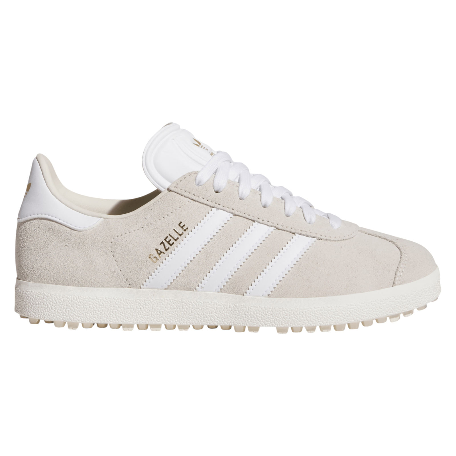adidas Gazelle Spikeless Golf Shoes - Women's - Alumina / Cloud White / Gold - 7.5