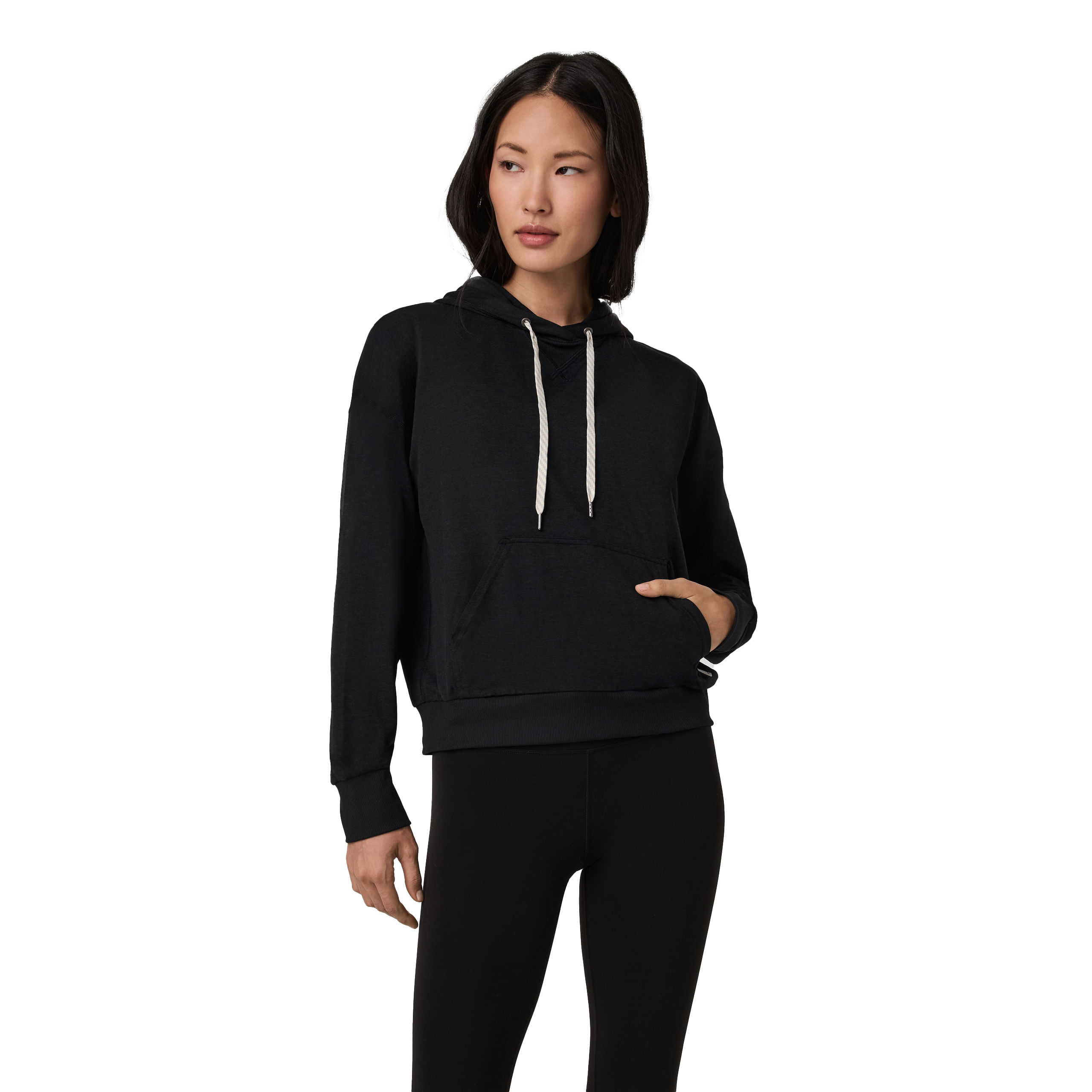 Vuori-Halo-Modern-Pullover-Hoodie---Women-s-Black-Heather
