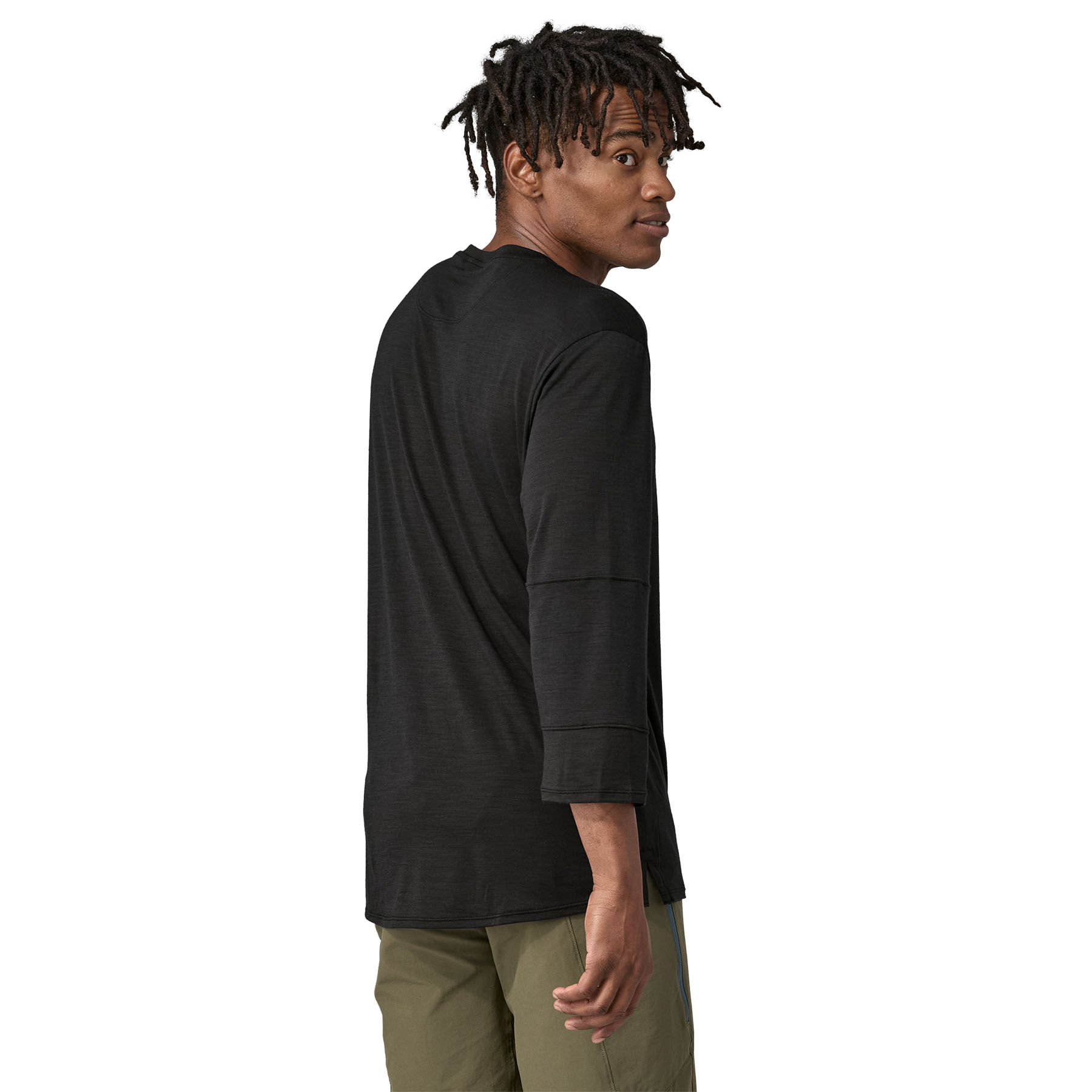 Patagonia-Merino-3-4-sleeved-Bike-Jersey---Men-s-Black